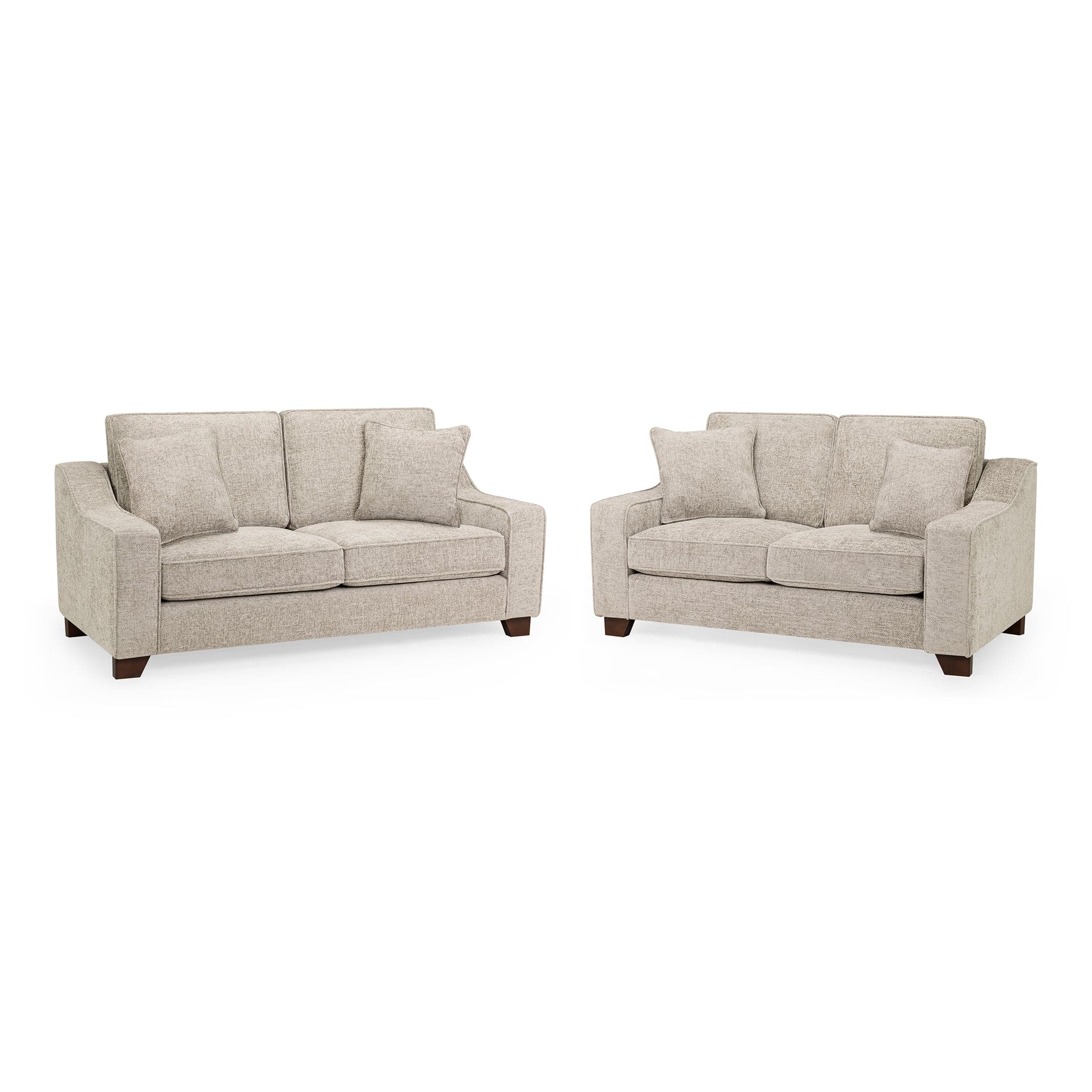 Orion Sofa Stone 3+2 Set - Front View (7025555734592)