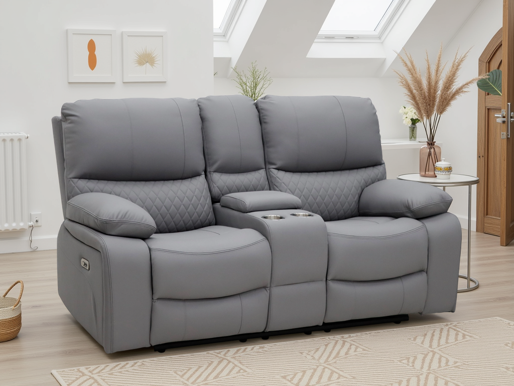 Alexa Electric Reclining 3+2 Seater Sofa Set in Grey