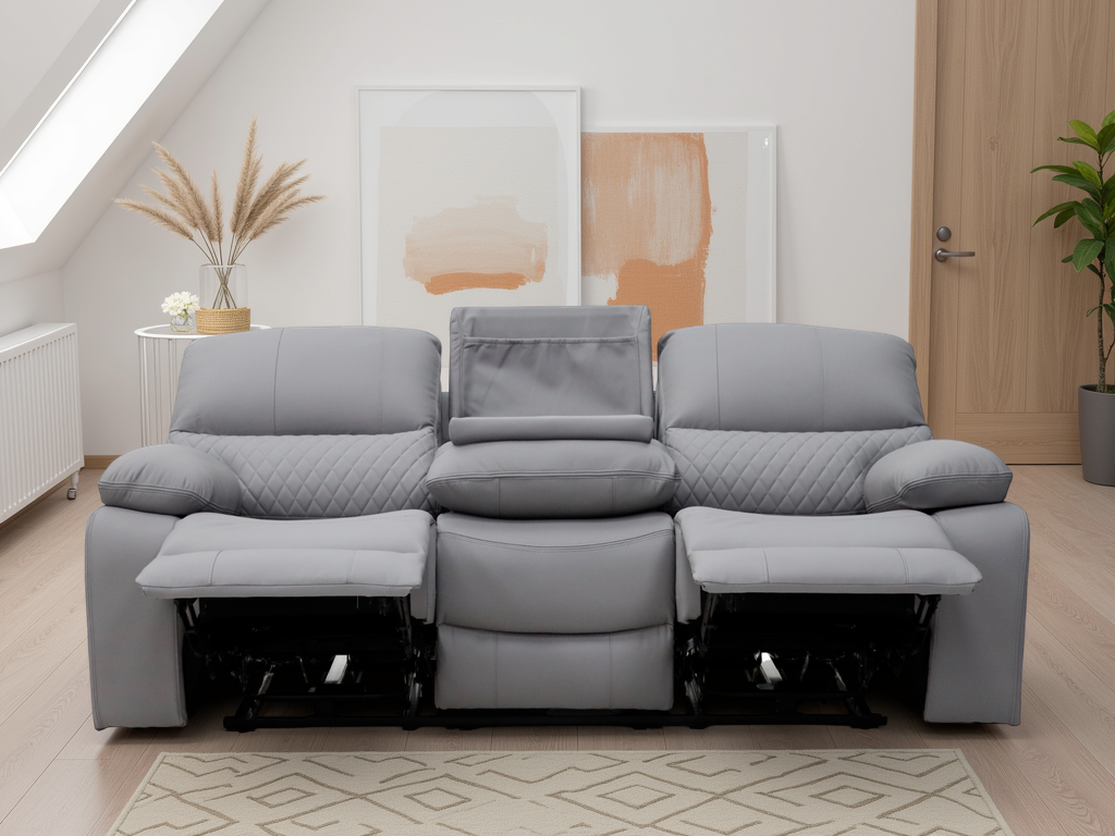 Alexa Electric Reclining 3+2 Seater Sofa Set in Grey