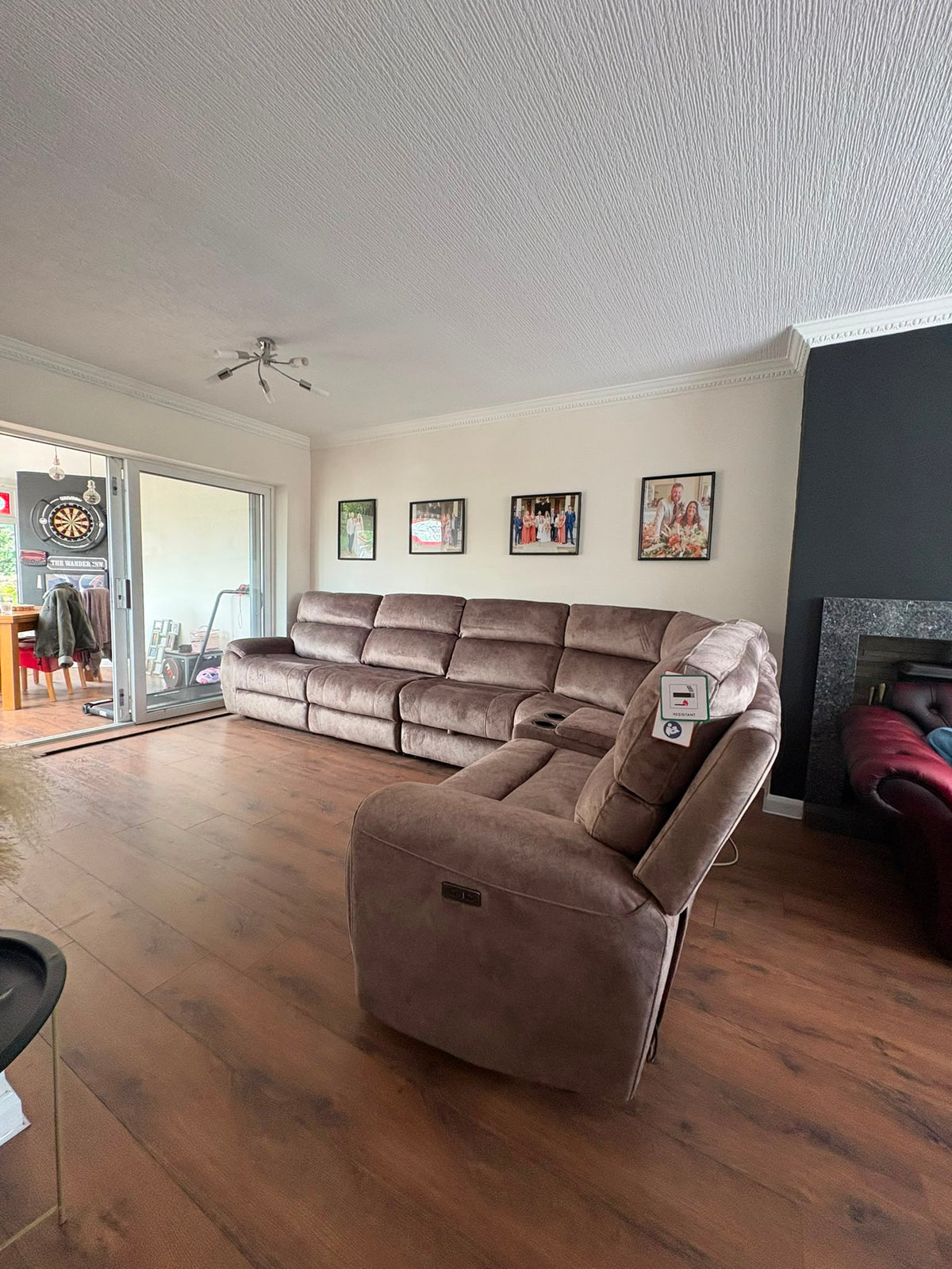 Orlando Large Electric Corner Sofa in Truffle