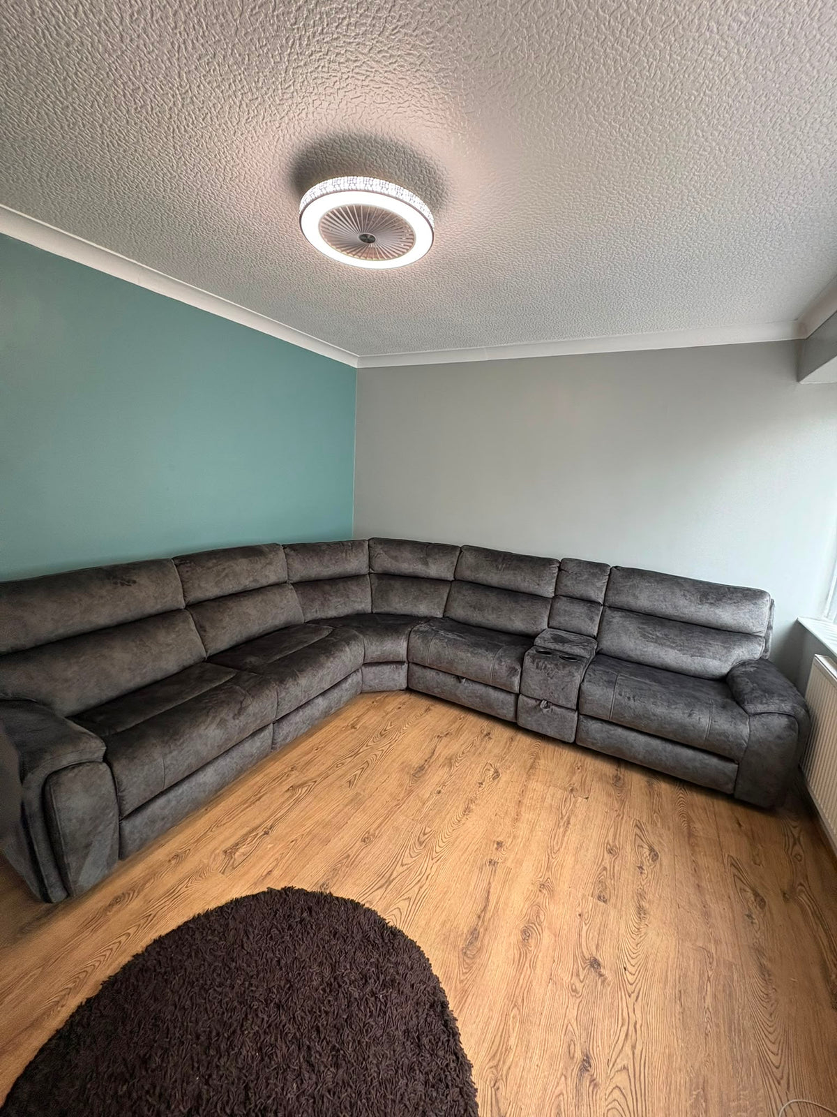 Orlando Large Electric Corner Sofa in Truffle