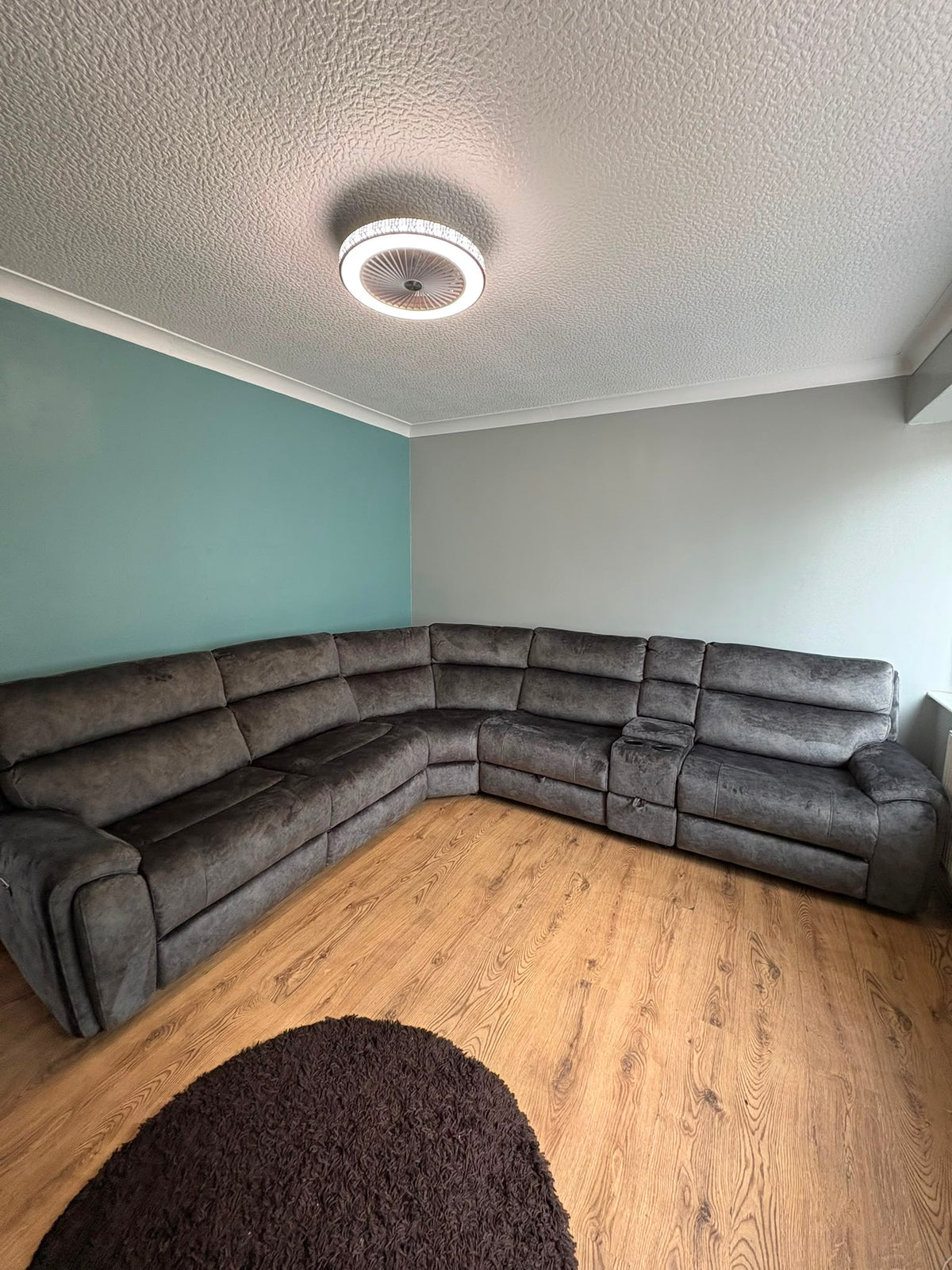 Orlando Large Electric Corner Sofa in Truffle
