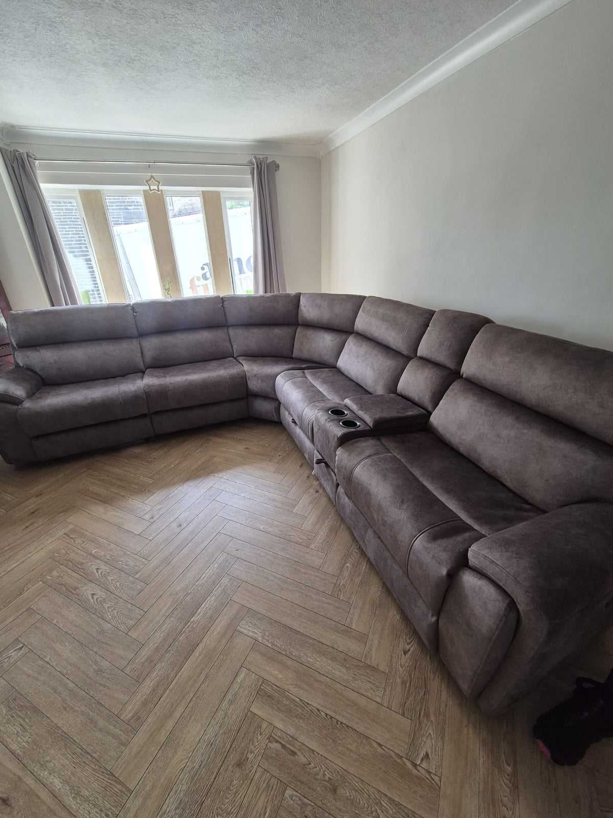 Orlando Large Electric Corner Sofa in Truffle