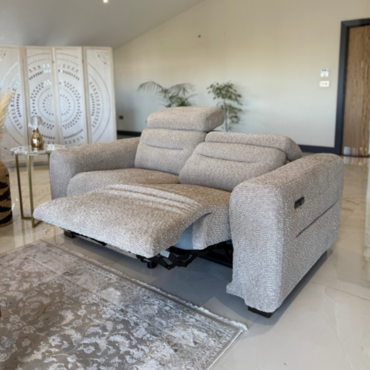 Osaka Electric Recliner Beige 2 Seater - AMC Furniture