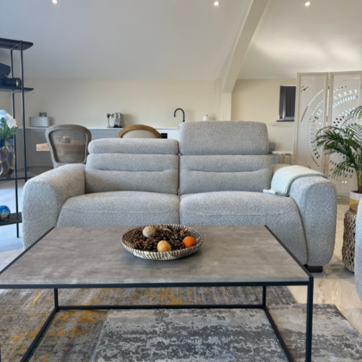Osaka Electric Recliner Grey 3 Seater - AMC Furniture