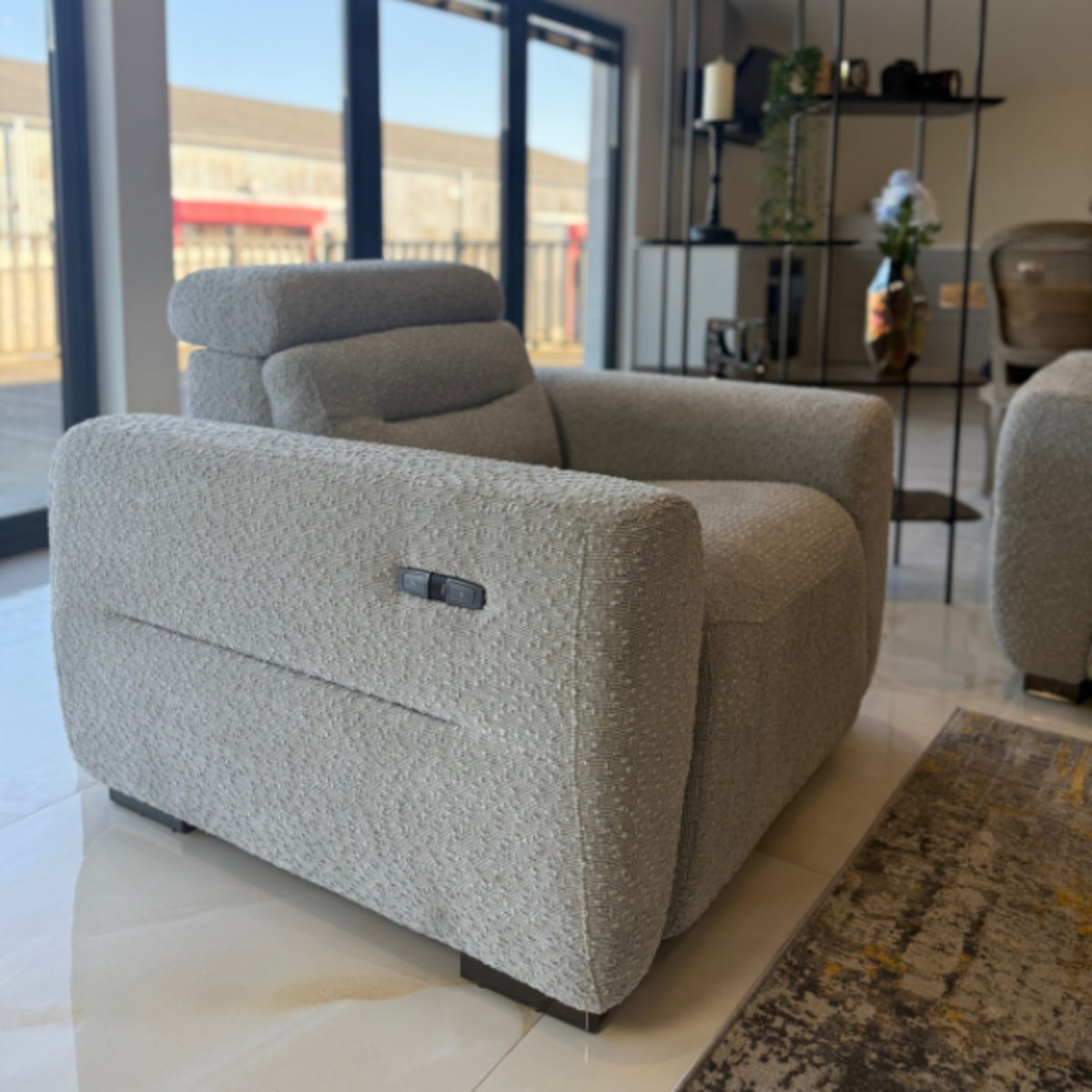 Osaka Electric Recliner Grey Armchair - AMC Furniture