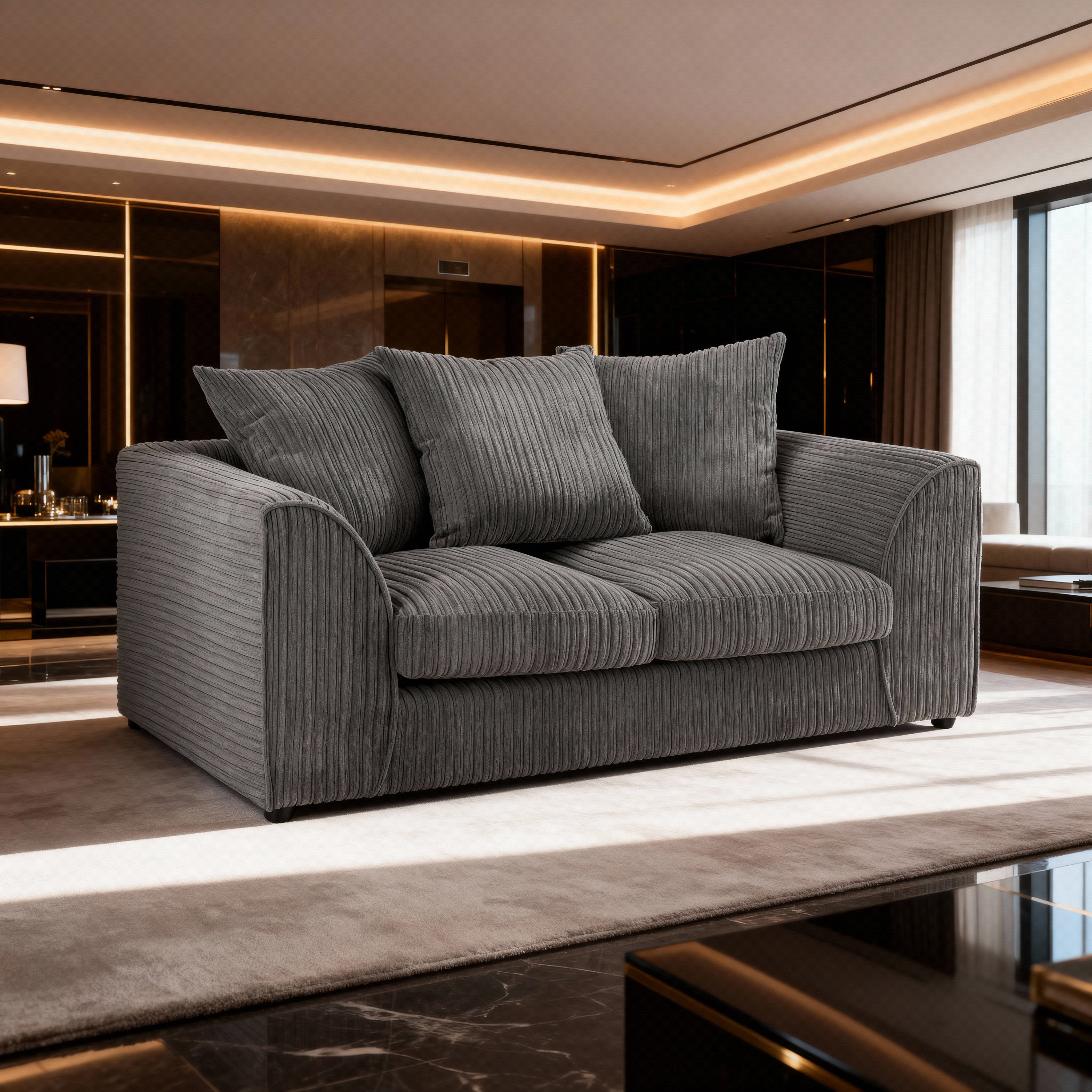 Oxford 2 Seater Sofa in Grey Jumbo Cord (7023667413056)