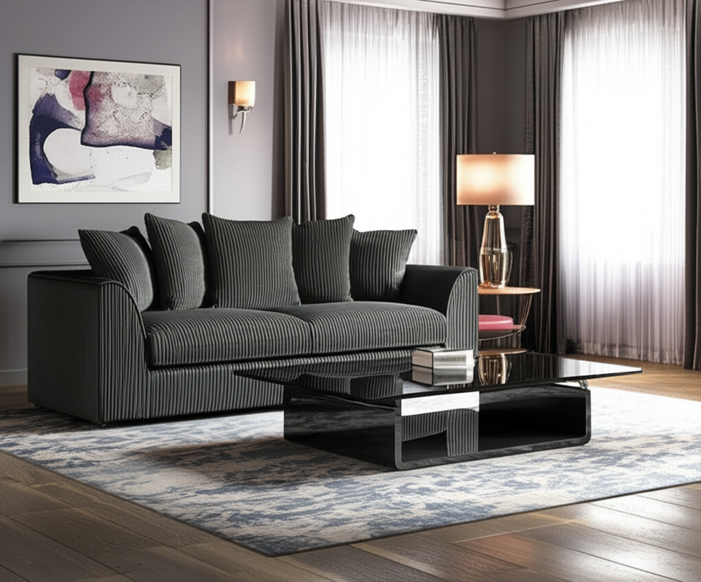 Oxford 3 Seater Sofa in Grey Jumbo Cord (7023663382592)