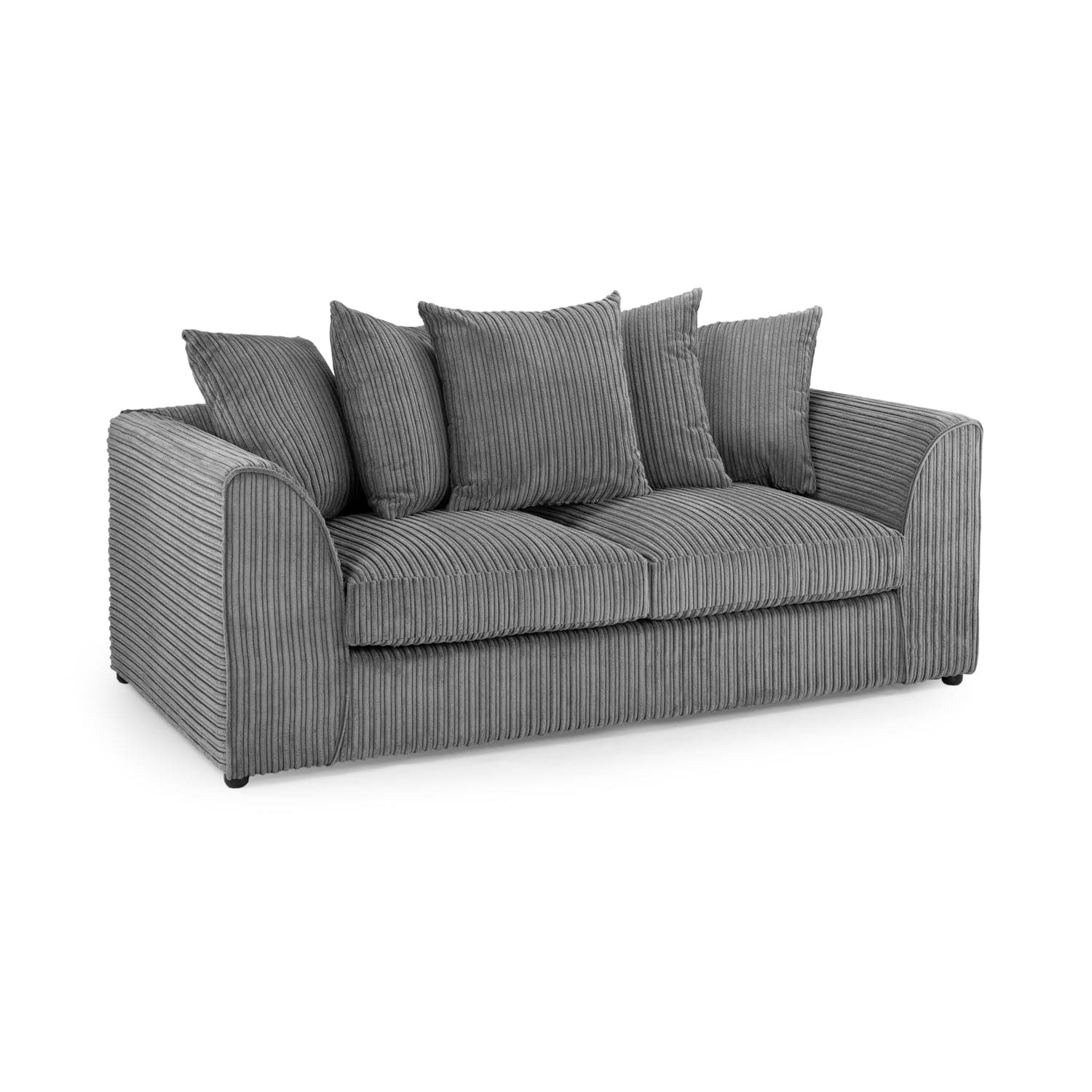 Oxford 3 Seater Sofa in Grey Jumbo Cord - Front View (7023663382592)