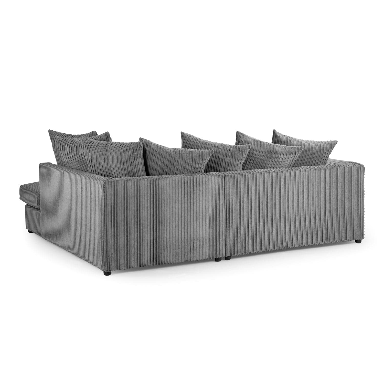 Oxford Right Hand Facing Corner Sofa in Grey Jumbo Cord - Back View (7023658434624)