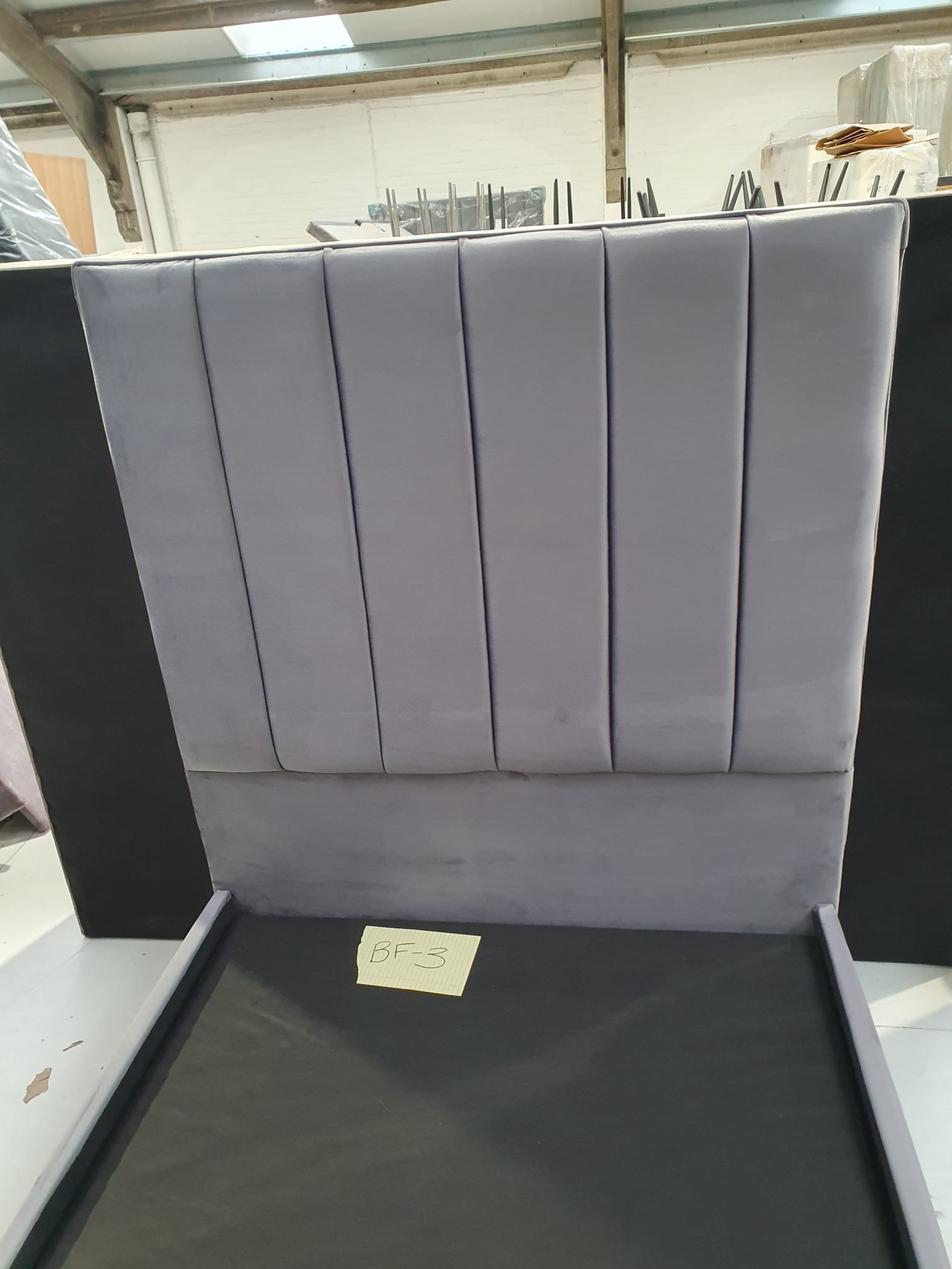 Single Diana Bedframe in Plush Charcoal