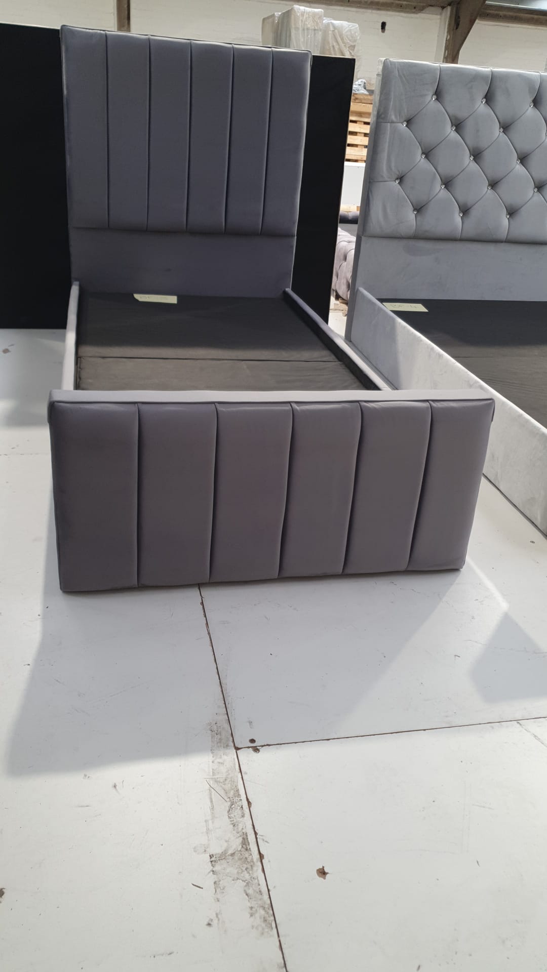Single Diana Bedframe in Plush Charcoal