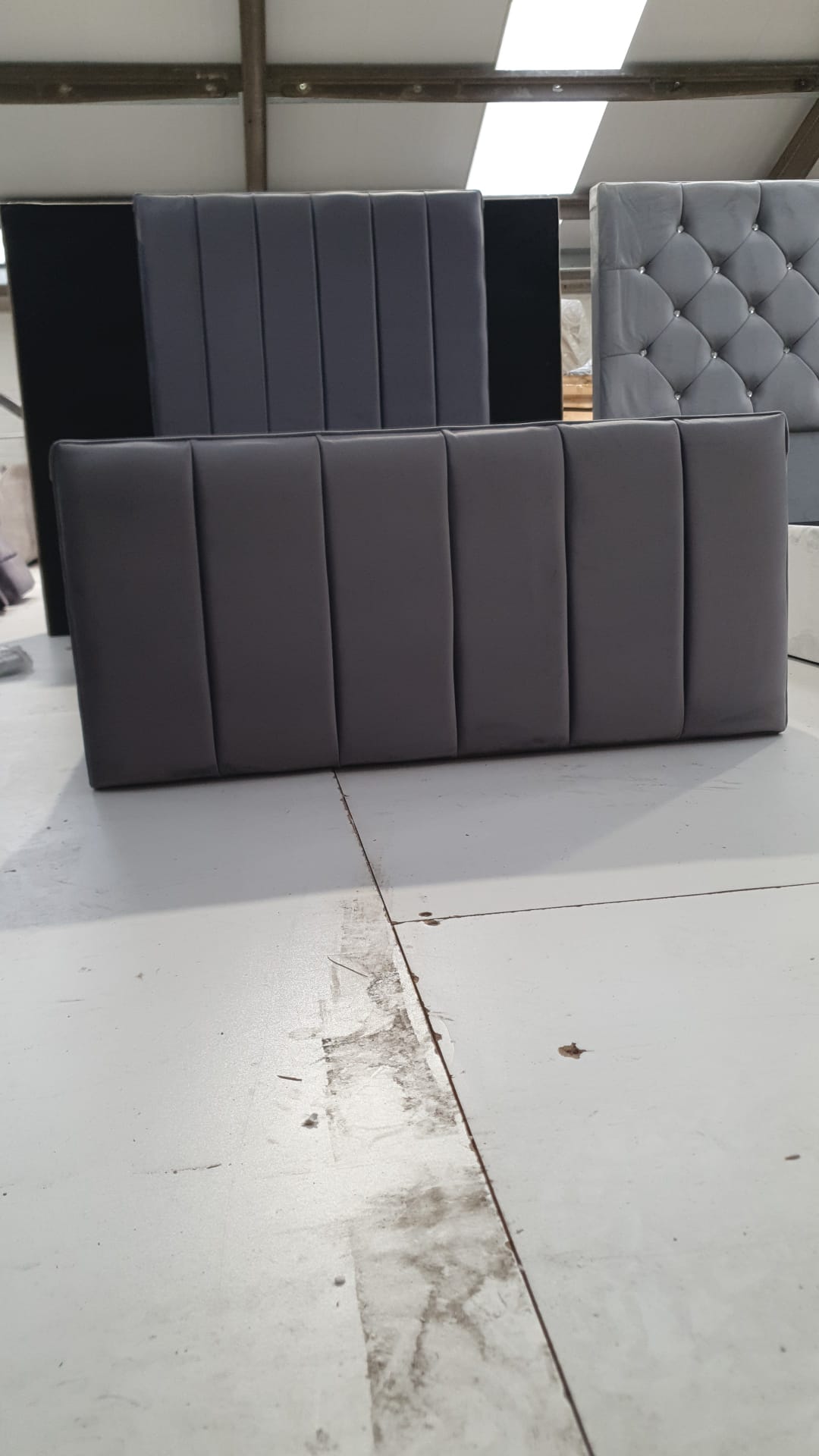 Single Diana Bedframe in Plush Charcoal