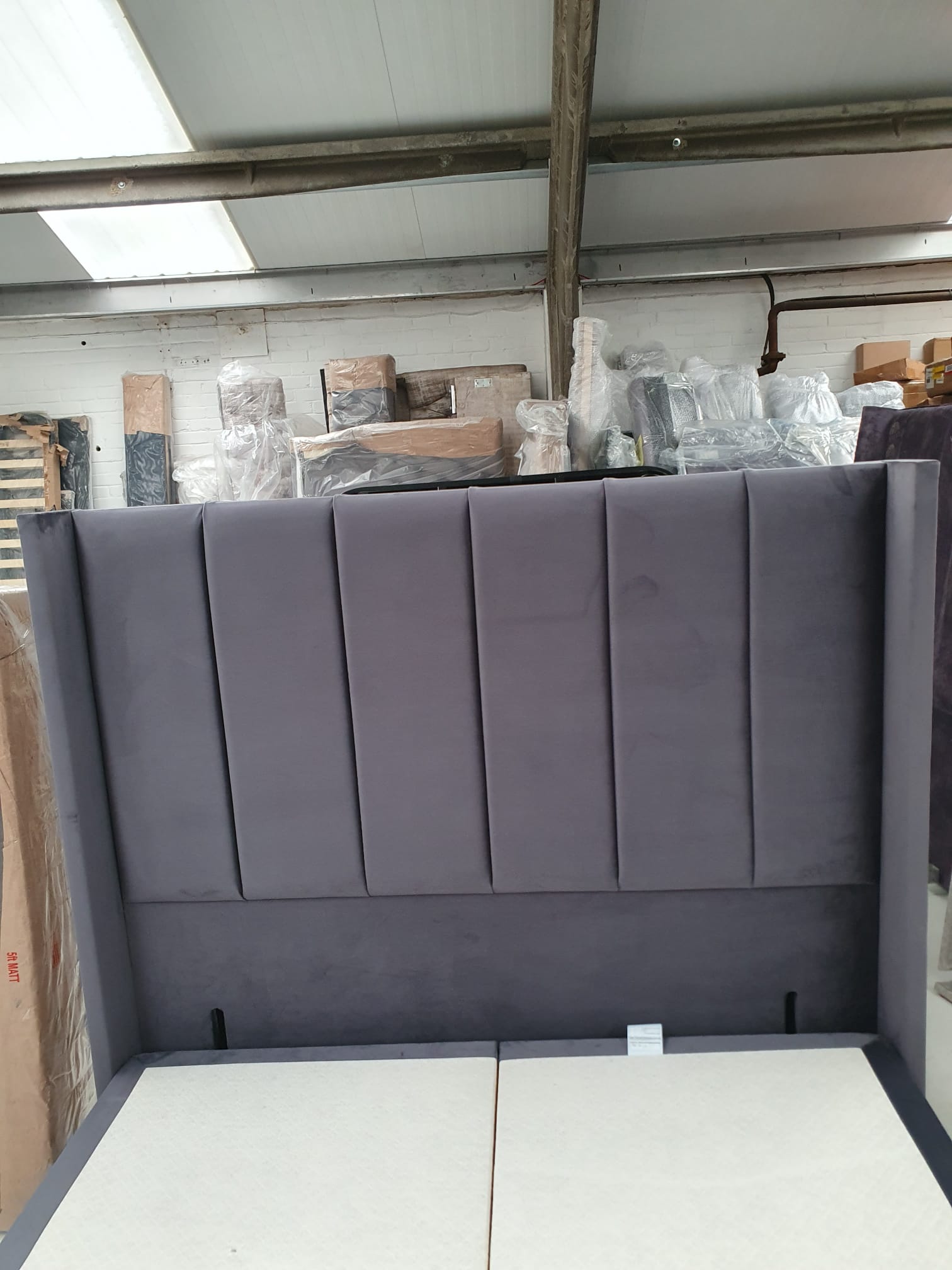 Double Empire Winged Headboard and Ottoman Base CLEARANCE