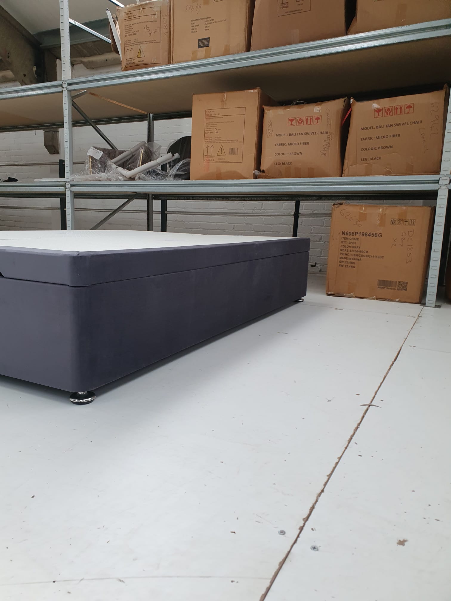 Double End Lift Ottoman Base in Plush Steel CLEARANCE - AMC Furniture