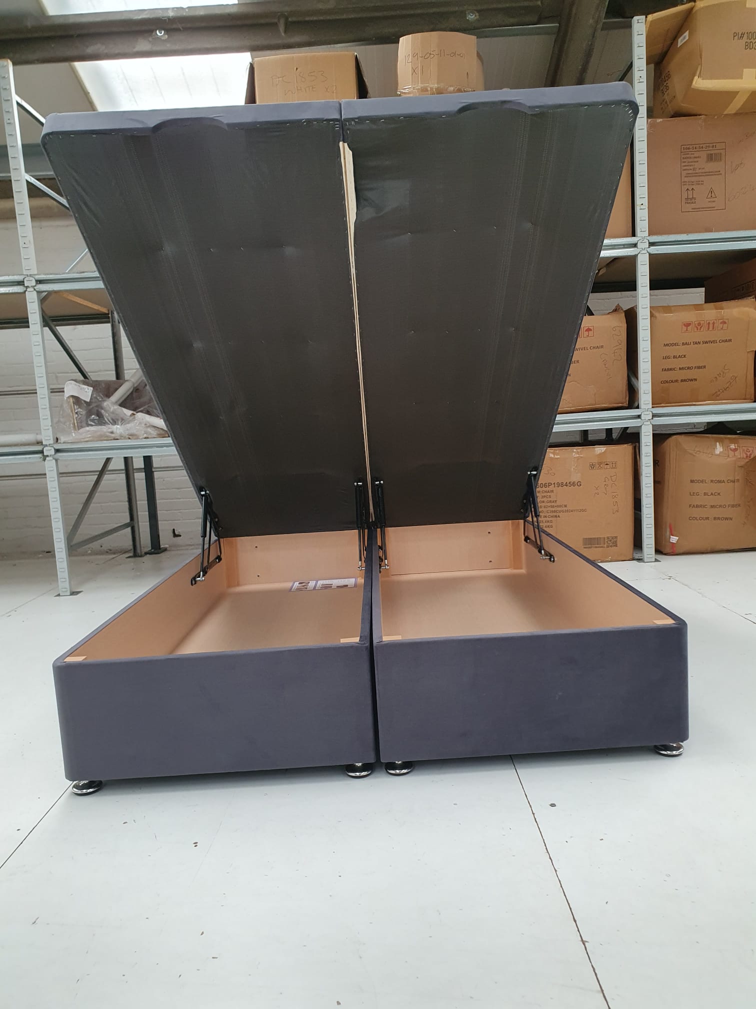 Double End Lift Ottoman Base in Plush Steel CLEARANCE - AMC Furniture