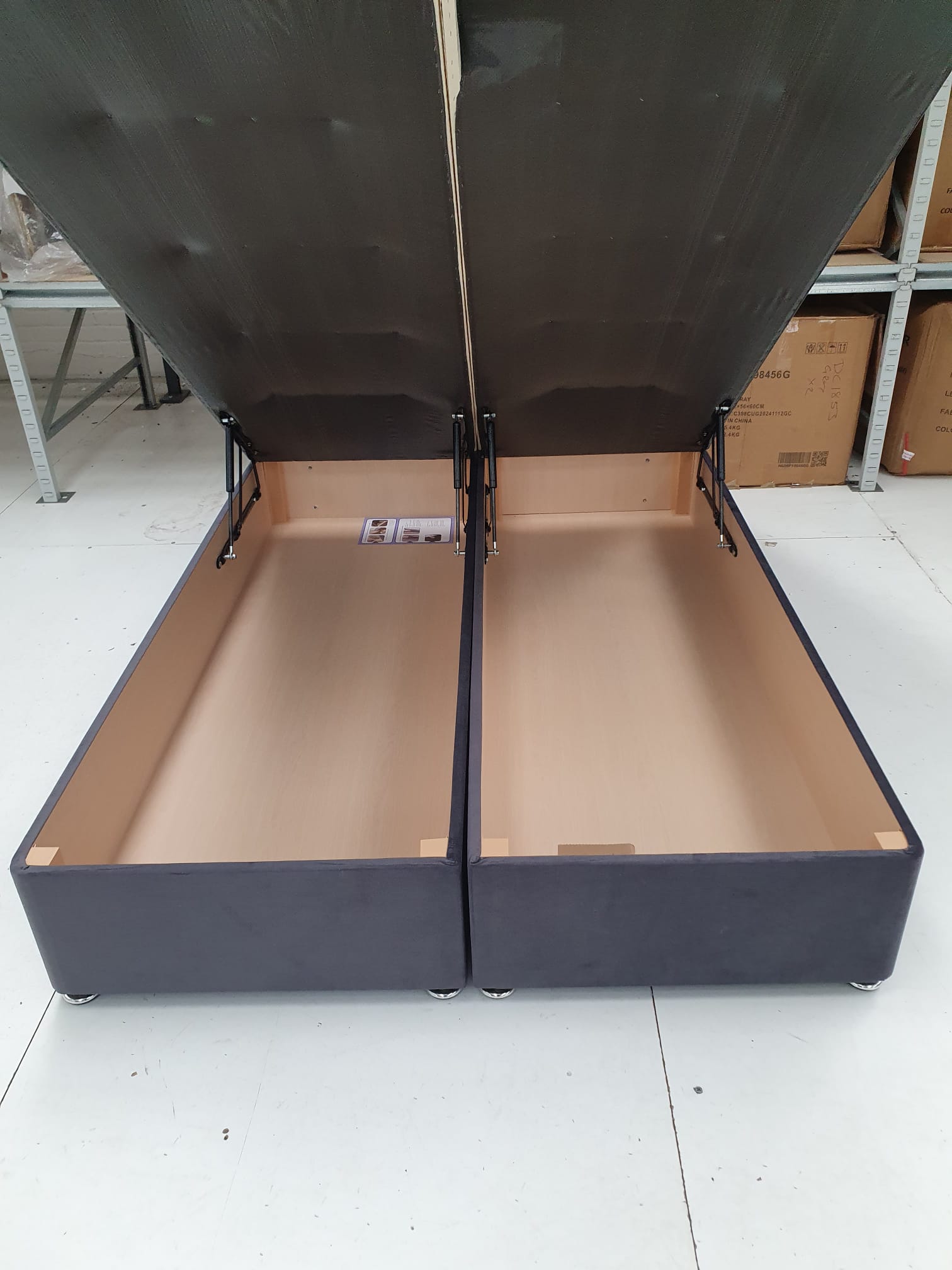 Double End Lift Ottoman Base in Plush Steel CLEARANCE - AMC Furniture