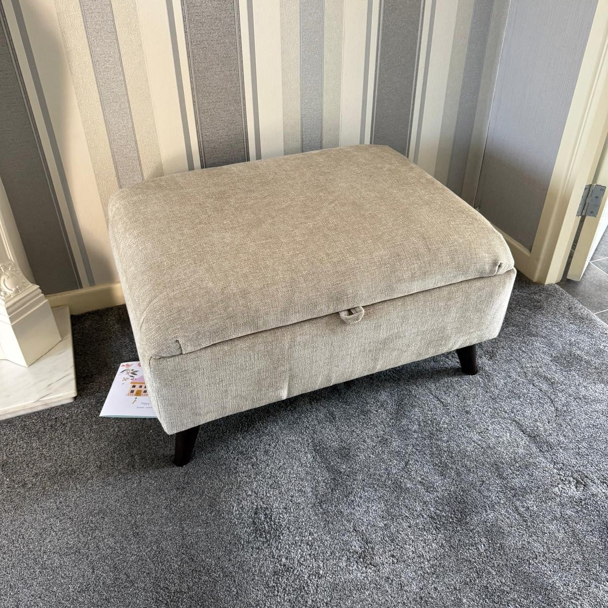Eden Storage Footstool in Sand Lebus