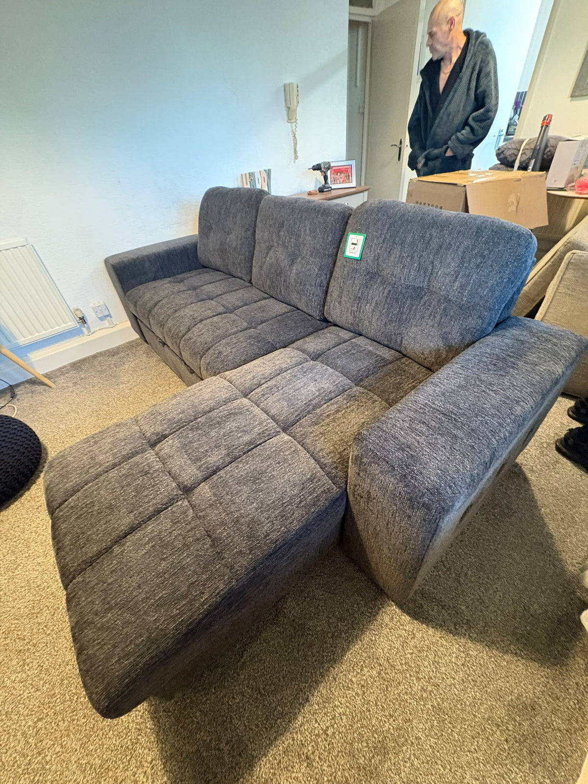 Amalfi Universal Corner Sofa Bed in Grey