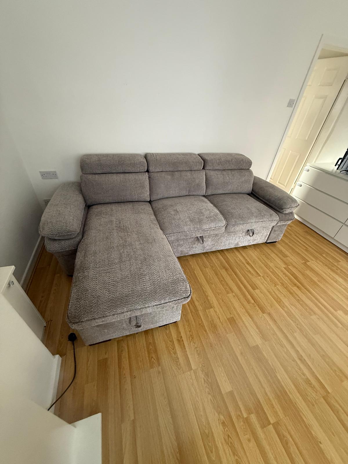 Alfie Universal Corner Sofa Bed in Beige