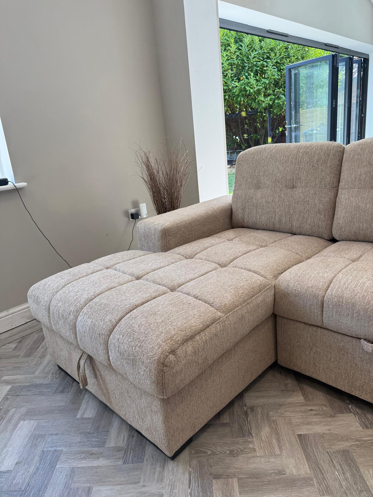 Amalfi U Shape Sofa Bed in Beige