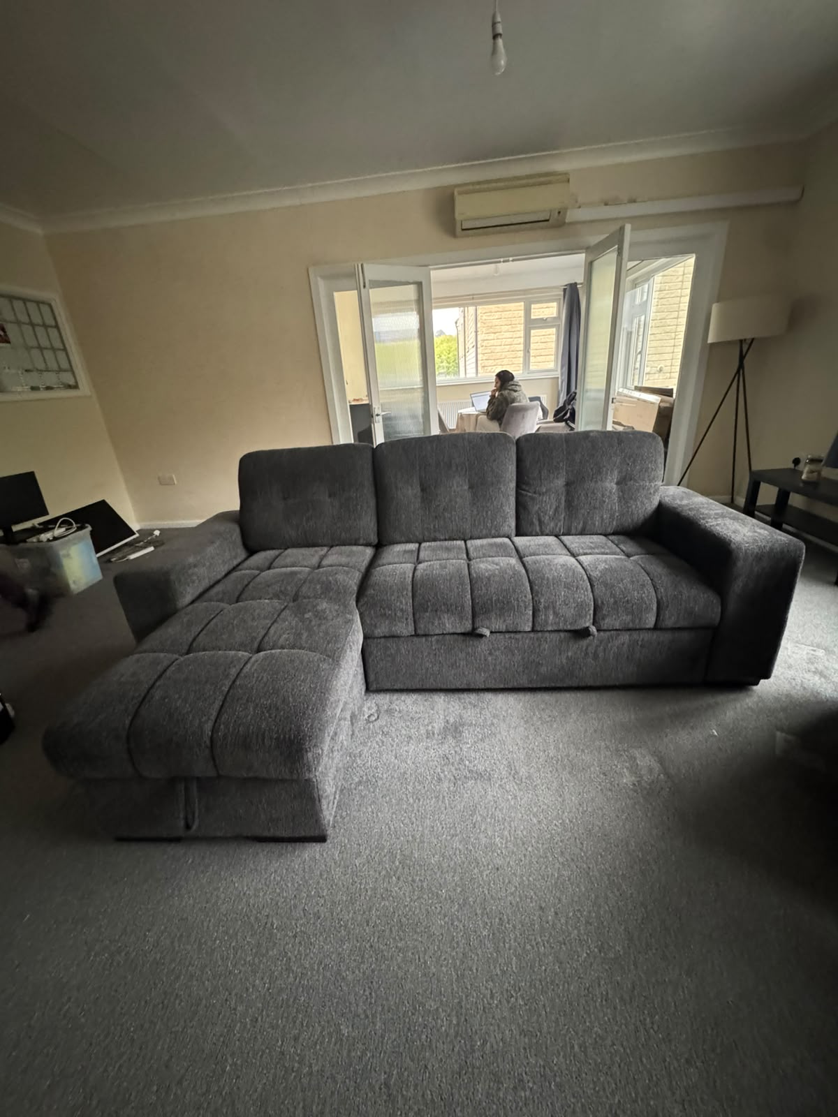 Alfie Universal Corner Sofa Bed in Grey