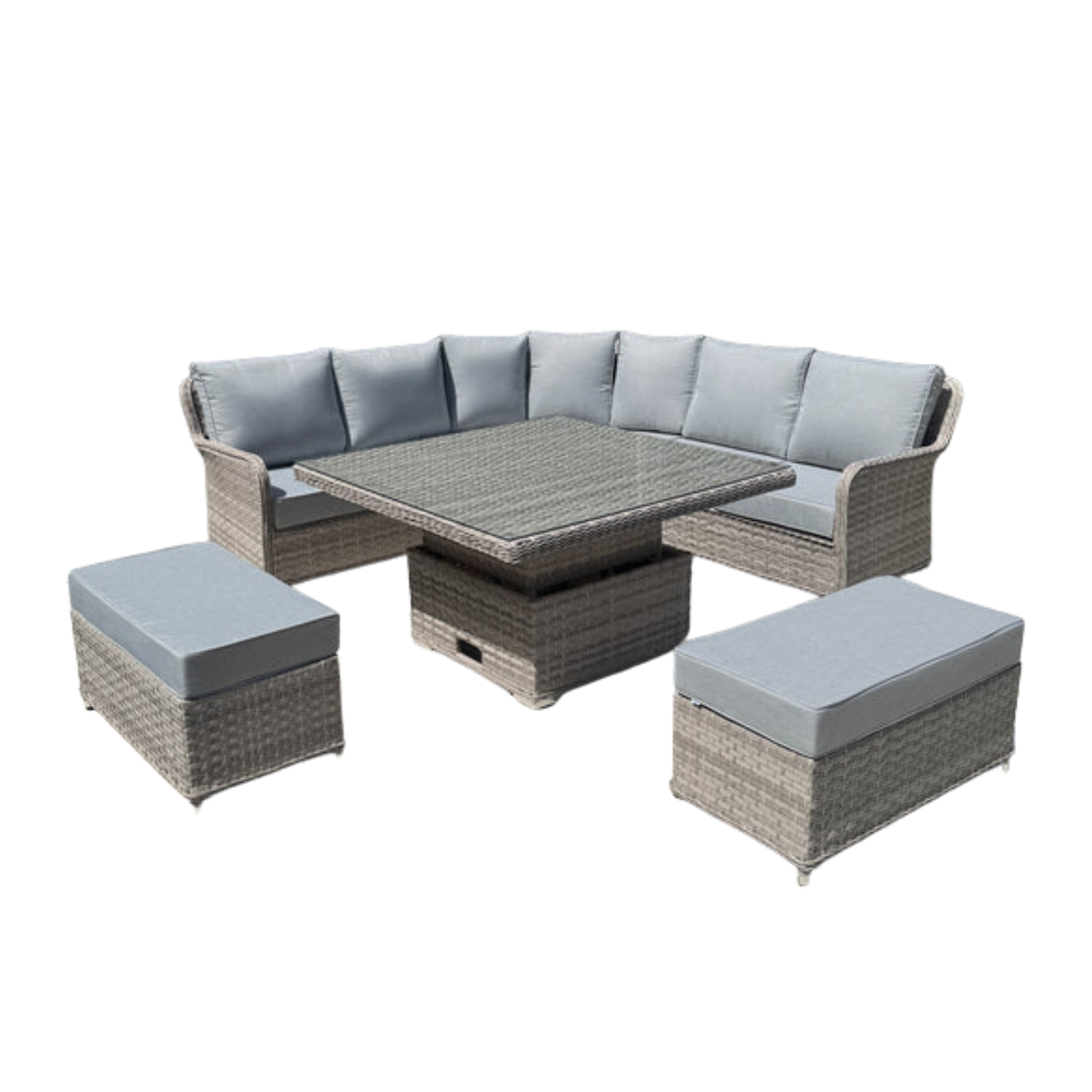 Palermo Large Equal Corner Sofa Set with Rising Table - AMC Furniture