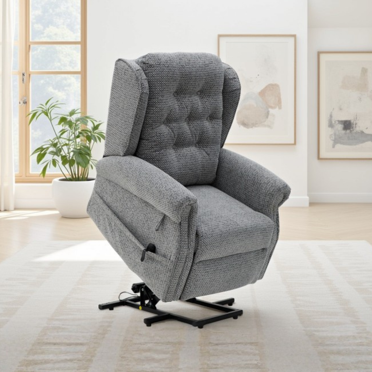 Pardew Rise and Recline Chair Grey - AMC Furniture