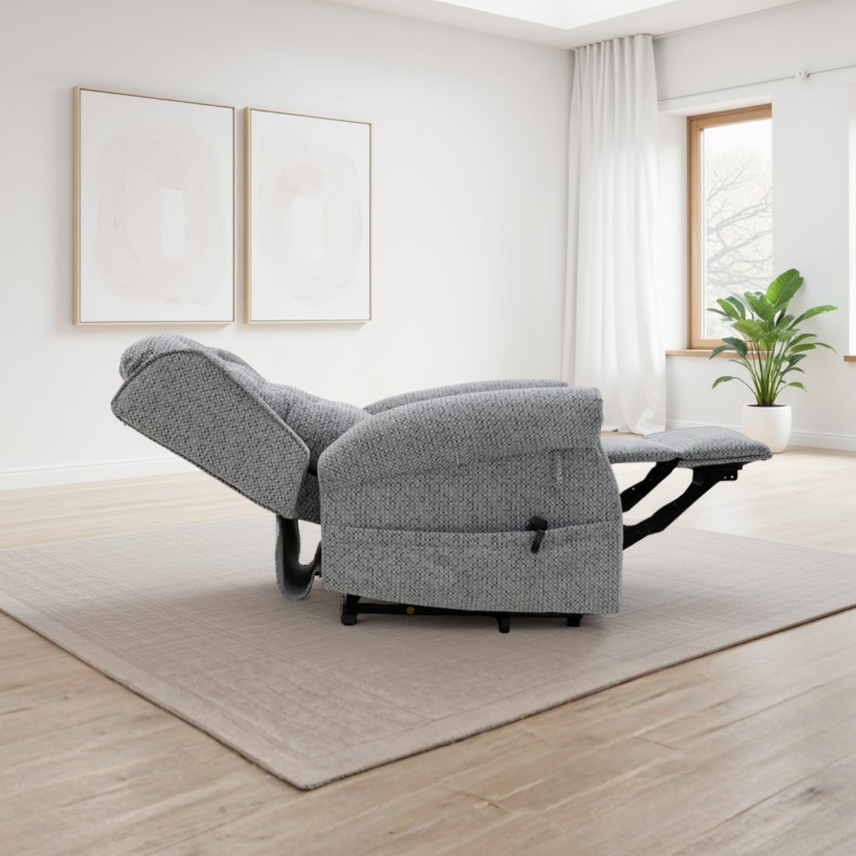 Pardew Rise and Recline Chair Grey - AMC Furniture