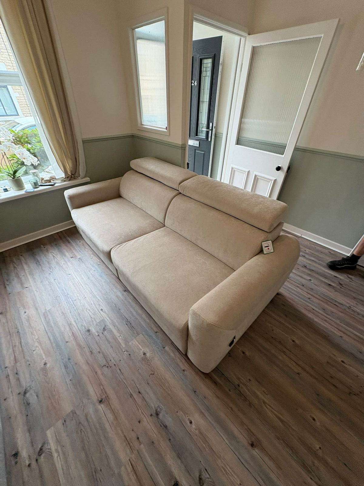 Raye 3 Seater Electric Sofa Bed in Beige