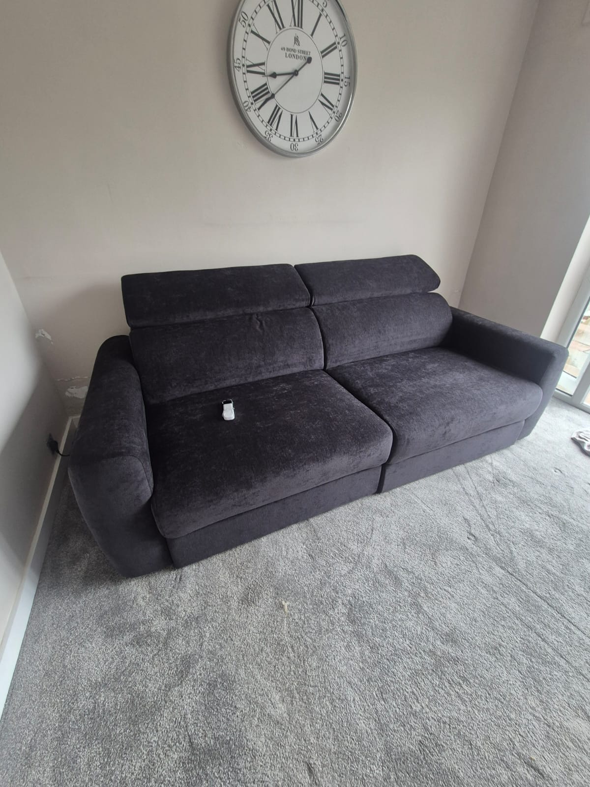 Raye 3 Seater Electric Sofa Bed in Black