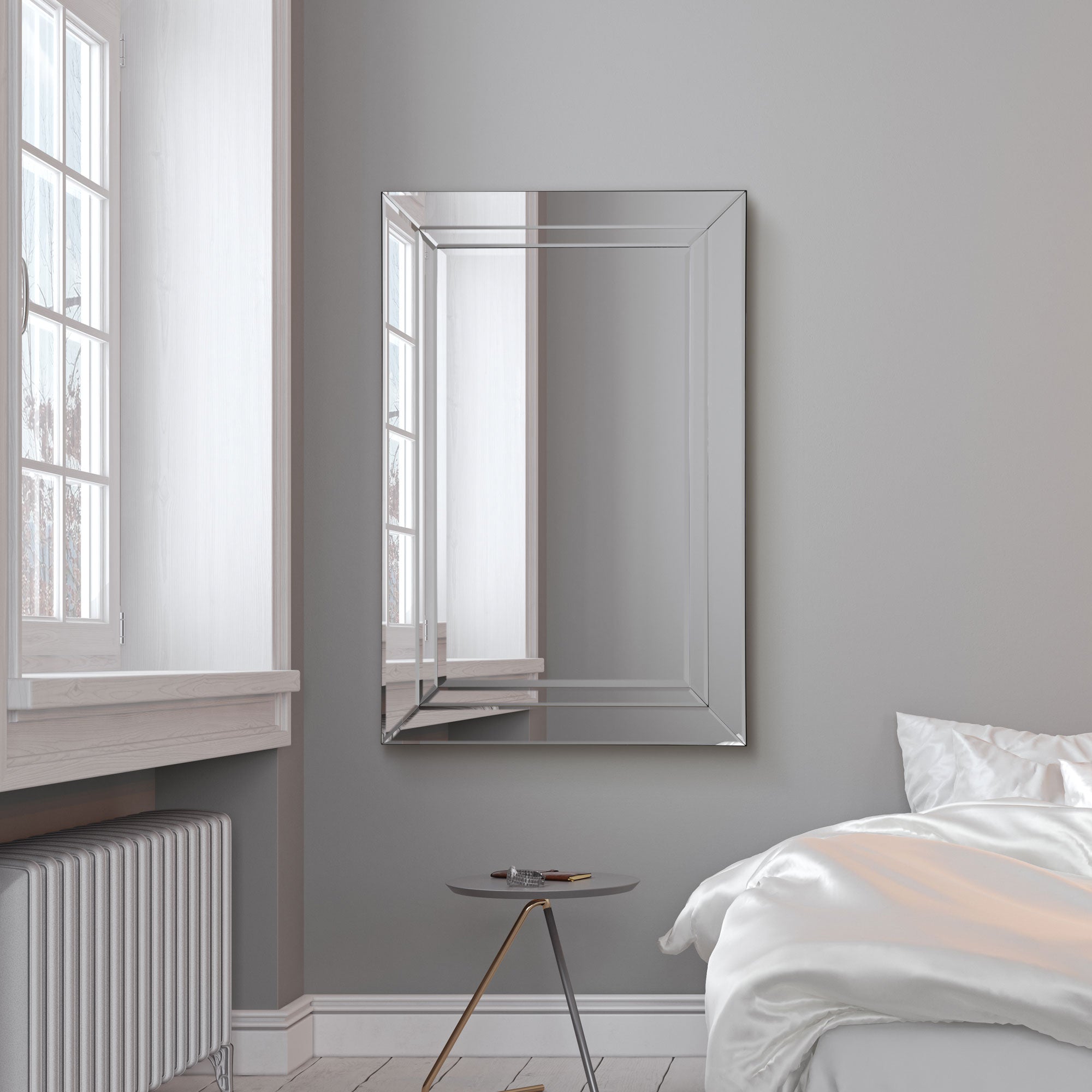 Cranbury All Glass Wall Mirror 90 x 60 CM (15010563457402)