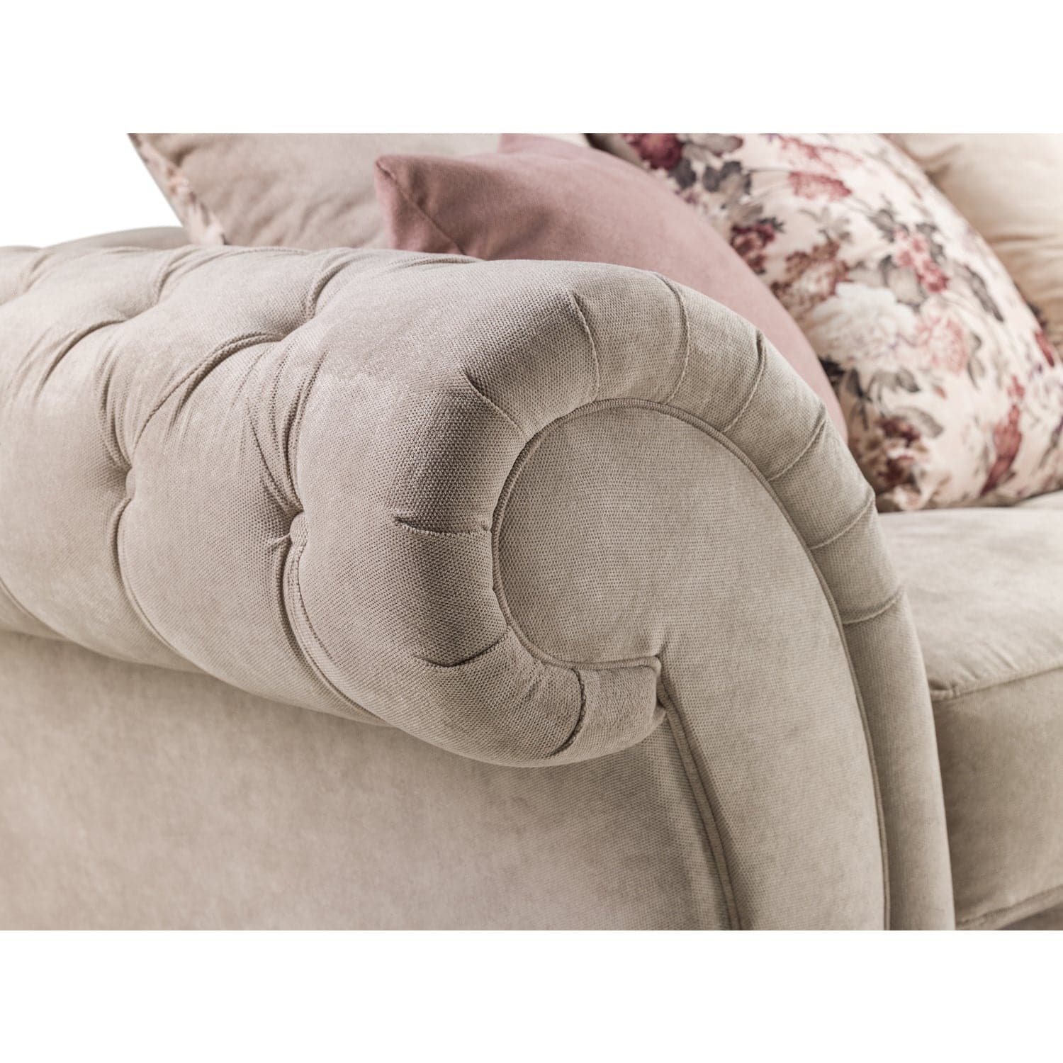 Roma Chesterfield Sofa Beige 2 Seater (7025829249088)