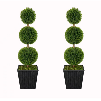 Pair of Artificial Topiary Ball Trees – UV Resistant & Maintenance-Free