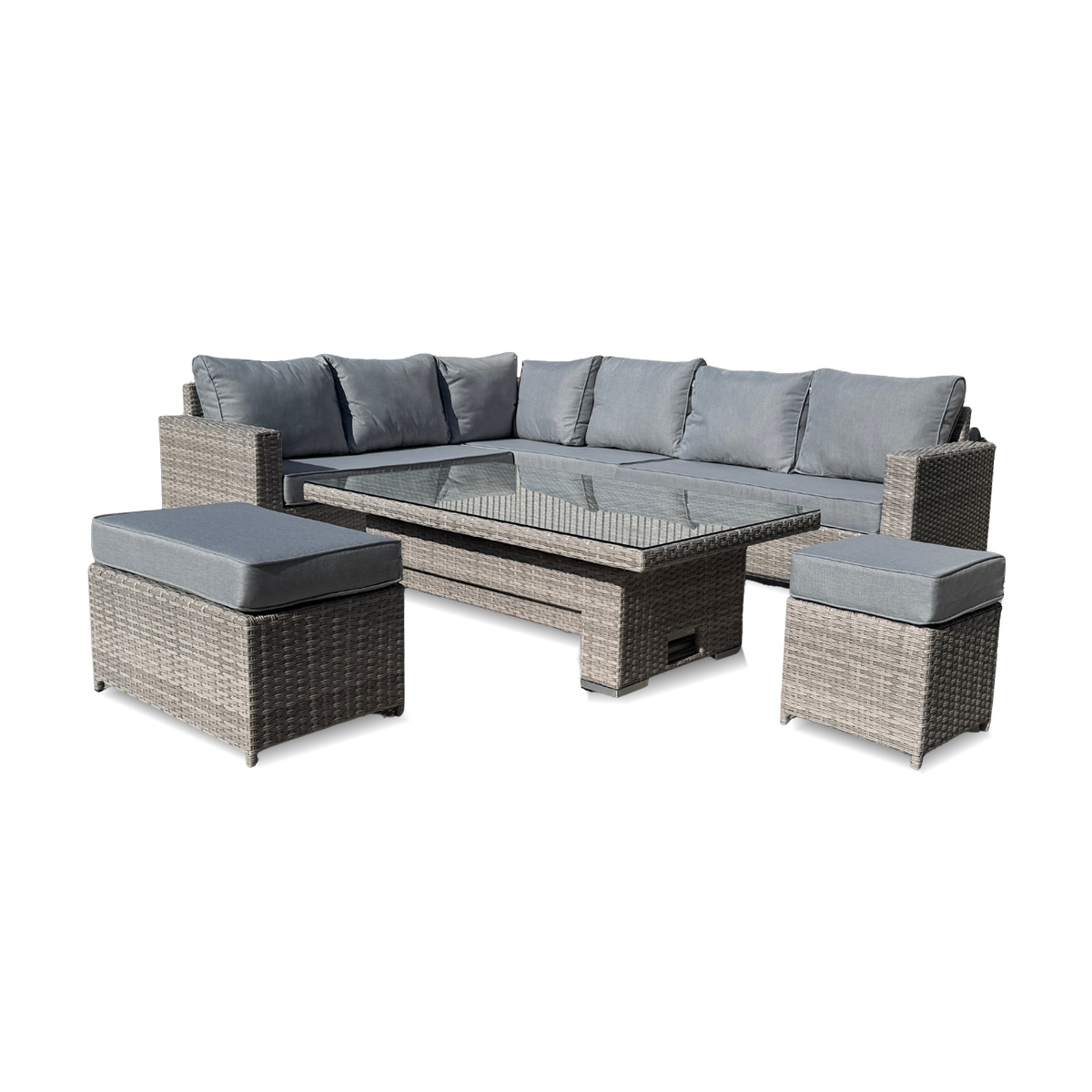 Santorini Corner Large Dining Set with Rising Table (Left Hand) - AMC 