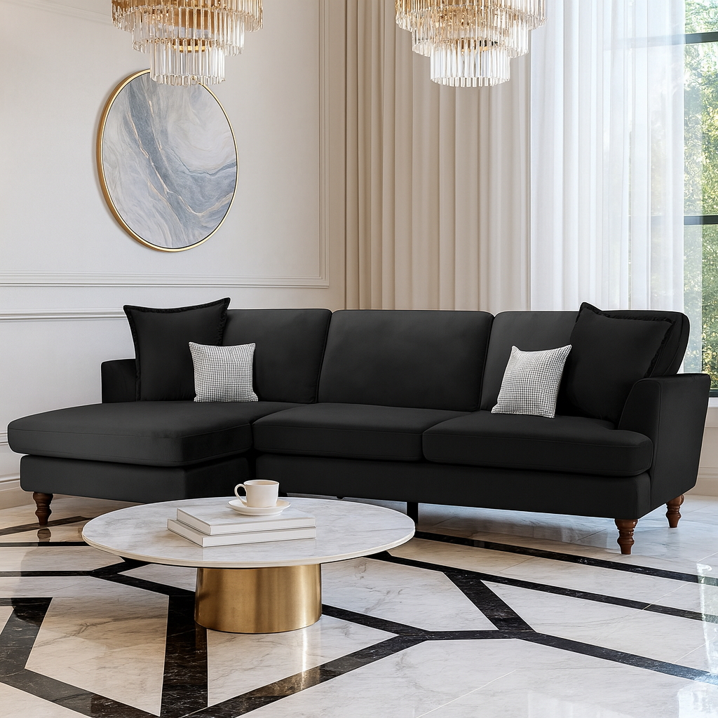 Savanna Sofa Black Left Hand Facing Corner (7022819901504)
