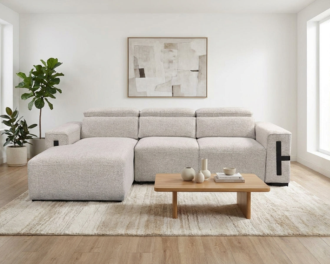 Flynn Left Hand Corner Sofabed in Grey Beehive