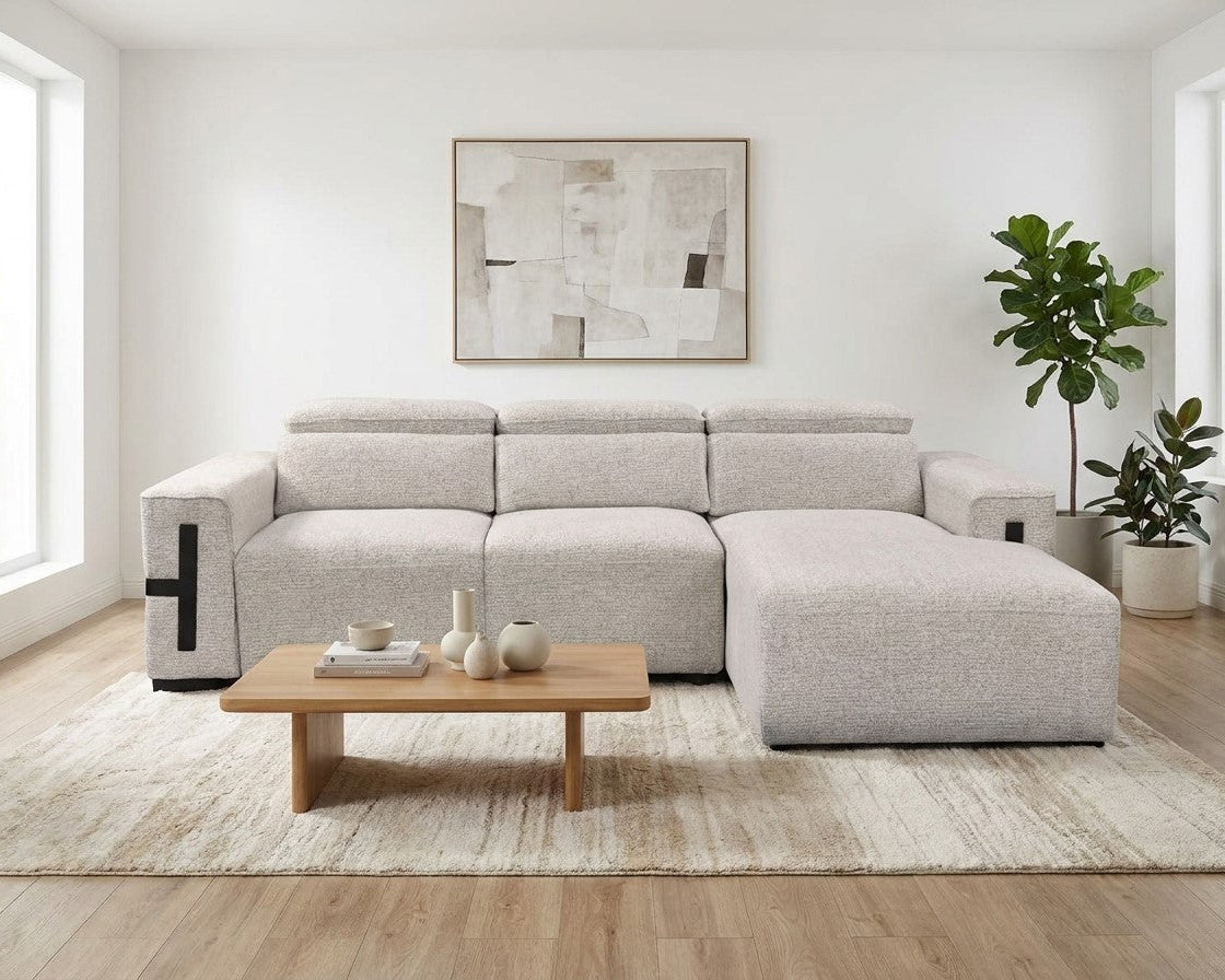 Flynn Right Hand Sofabed in Grey Beehive