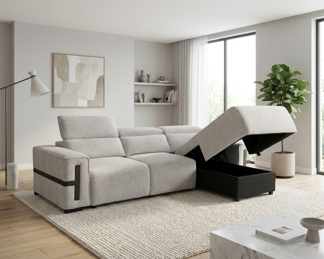 Flynn Right Hand Sofabed in Grey Beehive