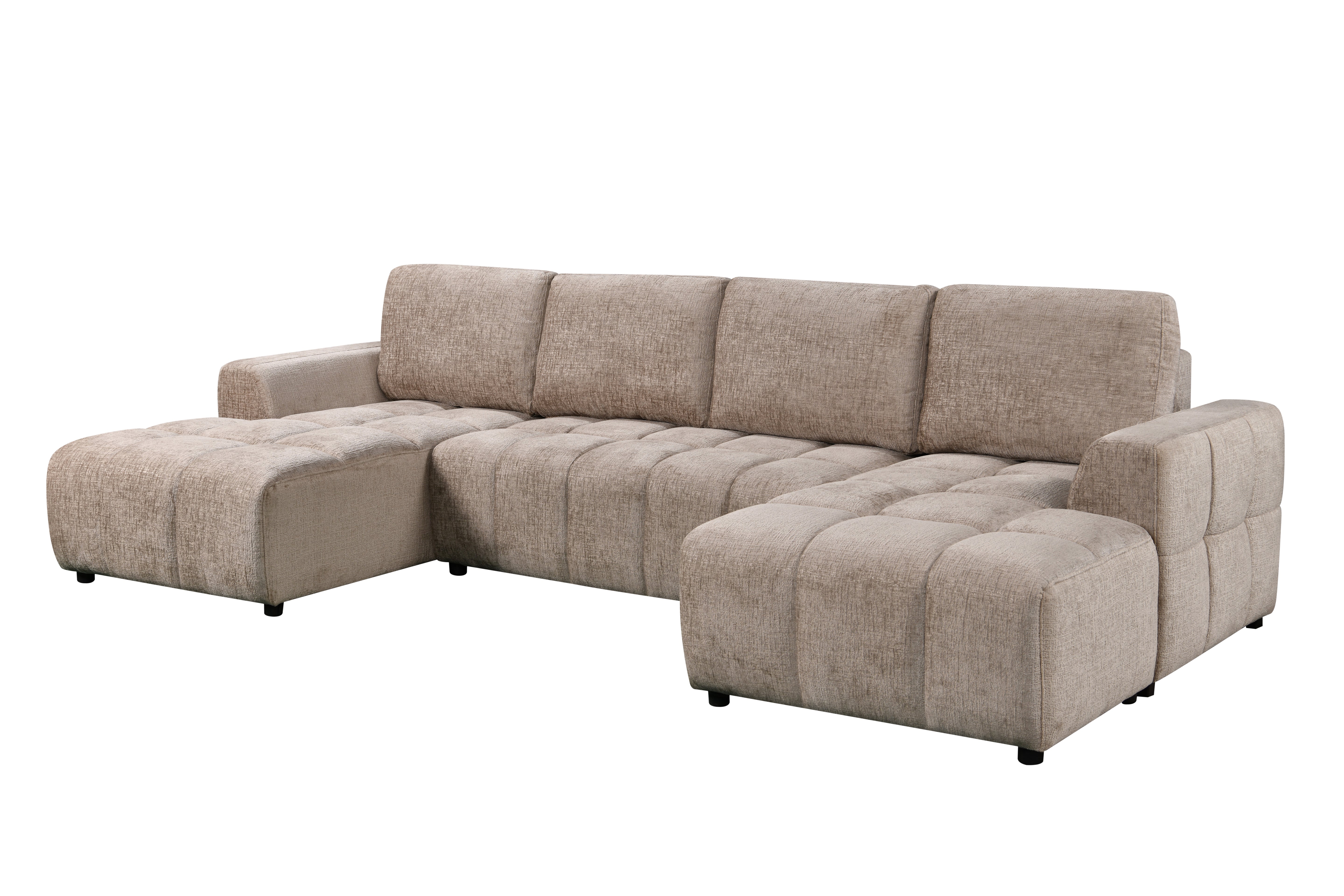 Arden Luxury U Shape Sofa bed in Beige - AMC Furniture