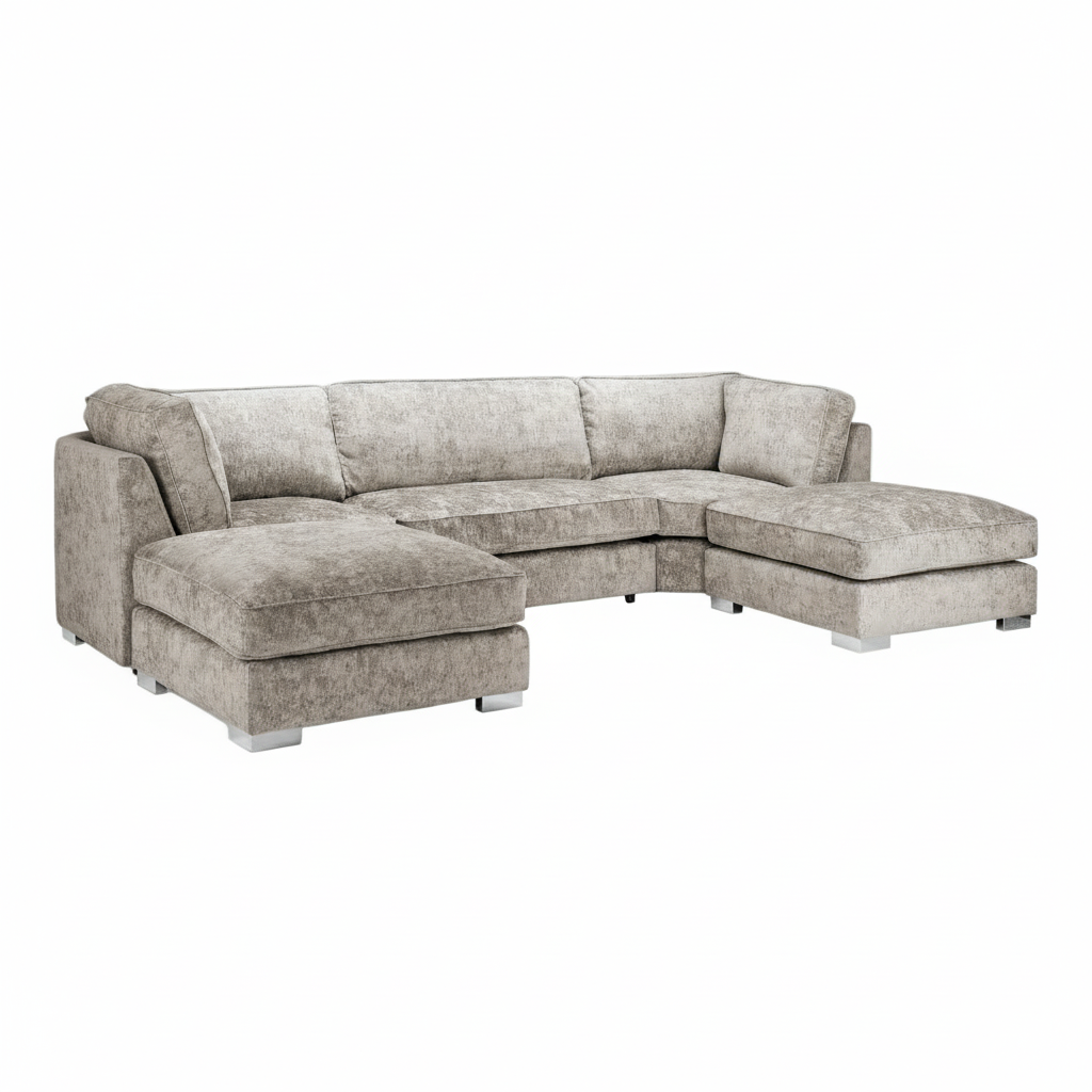 Shoreditch Fullback U Shape Corner Sofa in Truffle-1