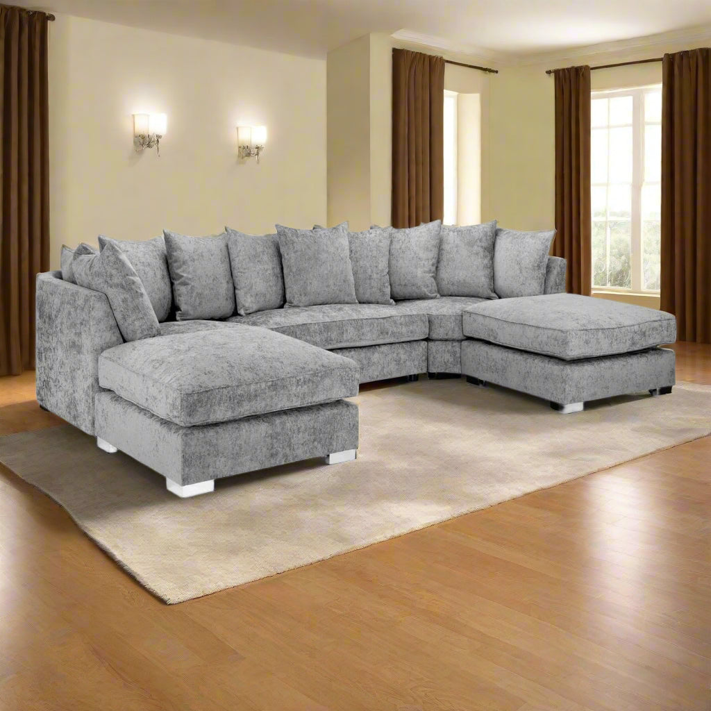 Shoreditch Scatterback U-Shape Corner Sofa – Platinum (7022876426304)