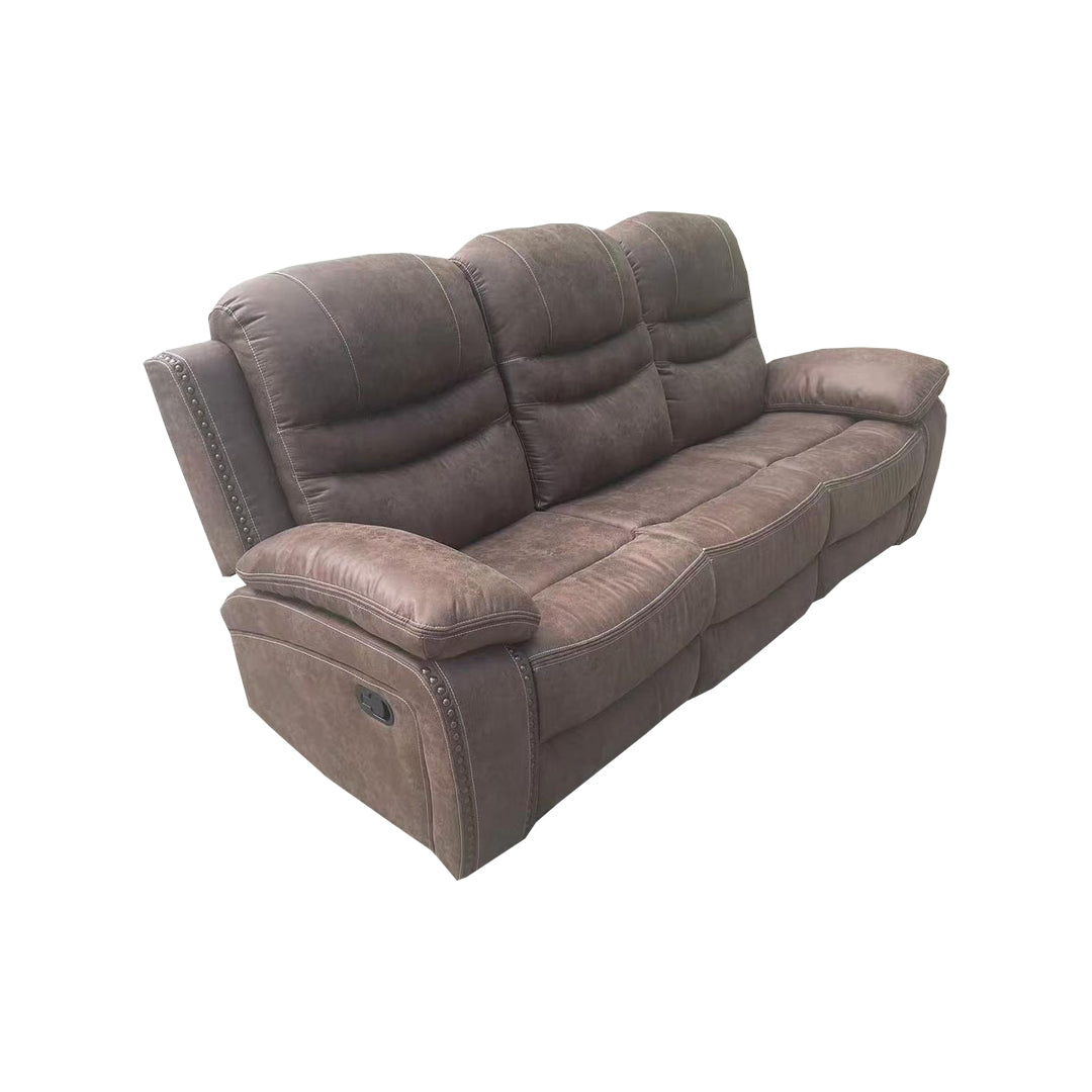 X9092 3 Seater Manual Recliner in Brown (15378129977722)