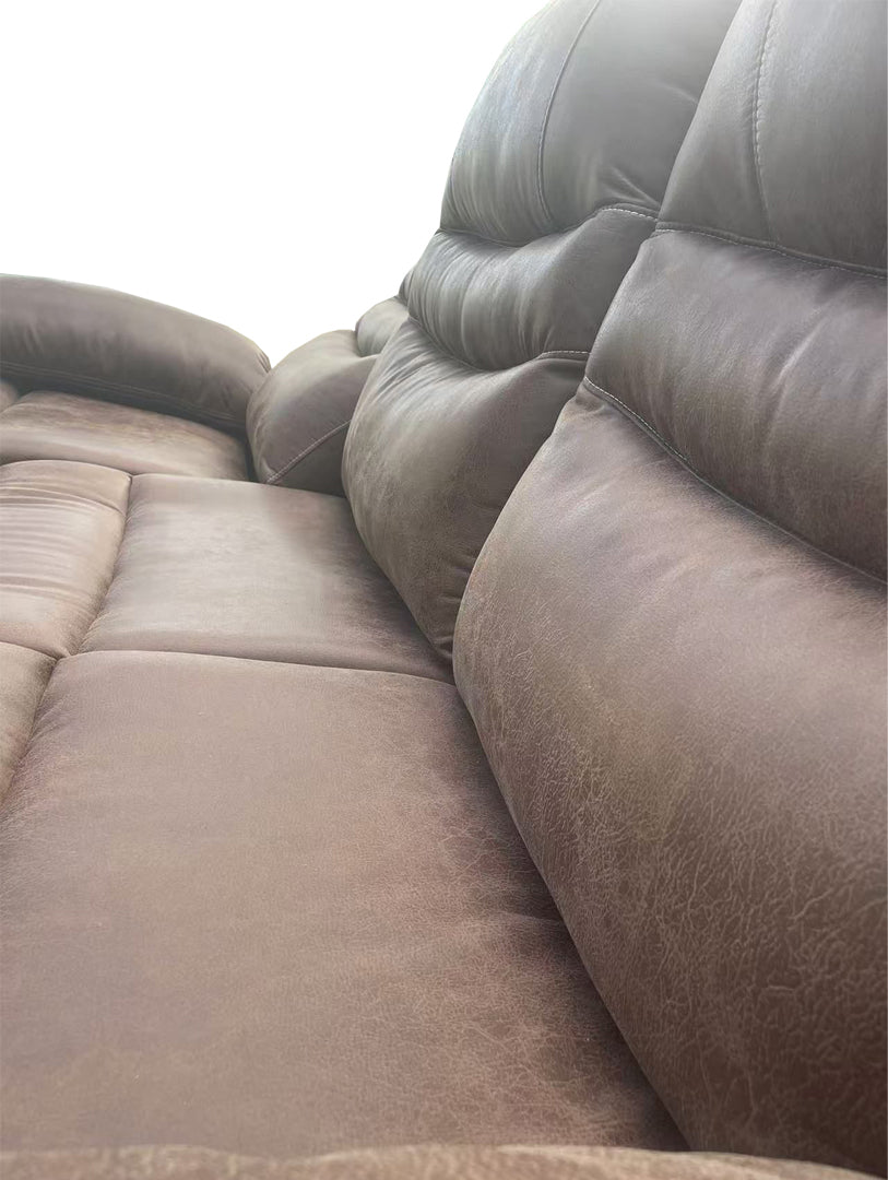 X9092 3 Seater Manual Recliner in Brown (15378129977722)
