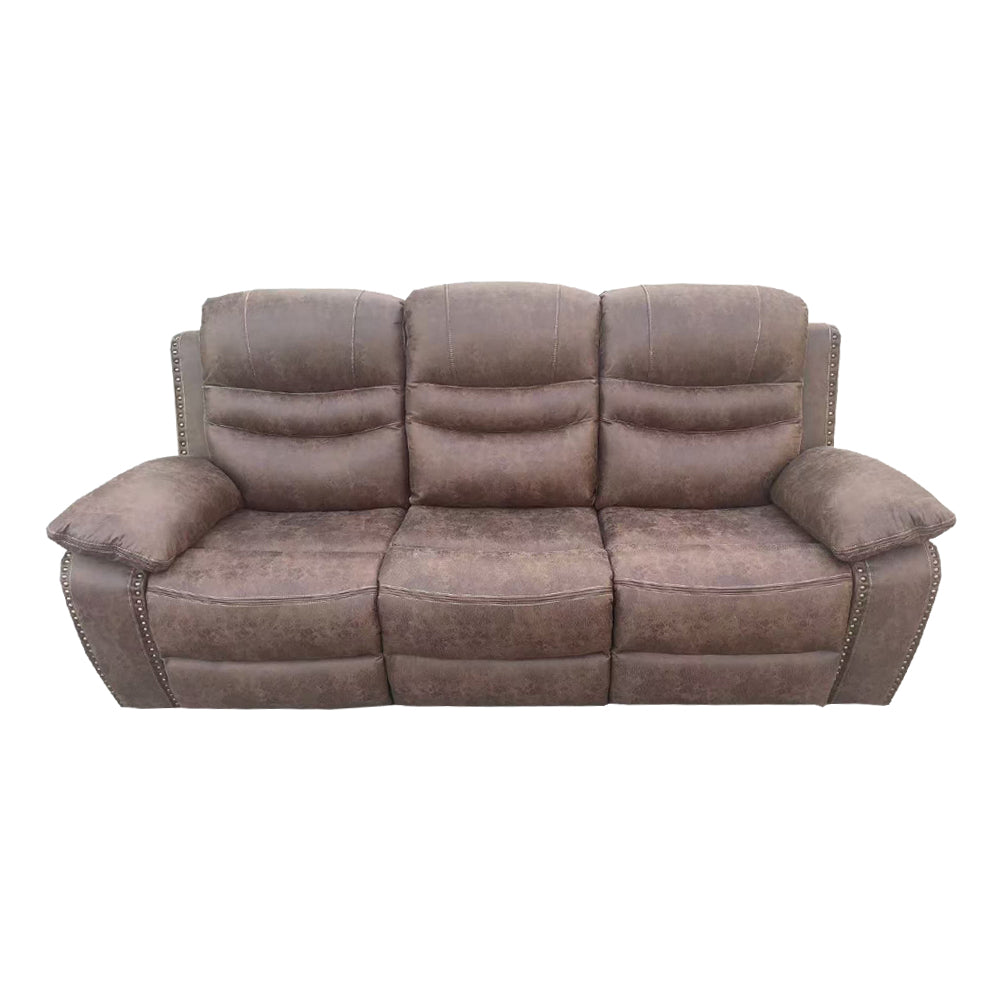 X9092 3 Seater Manual Recliner in Brown (15378129977722)