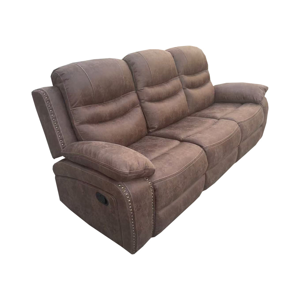 X9092 3 Seater Manual Recliner in Brown (15378129977722)