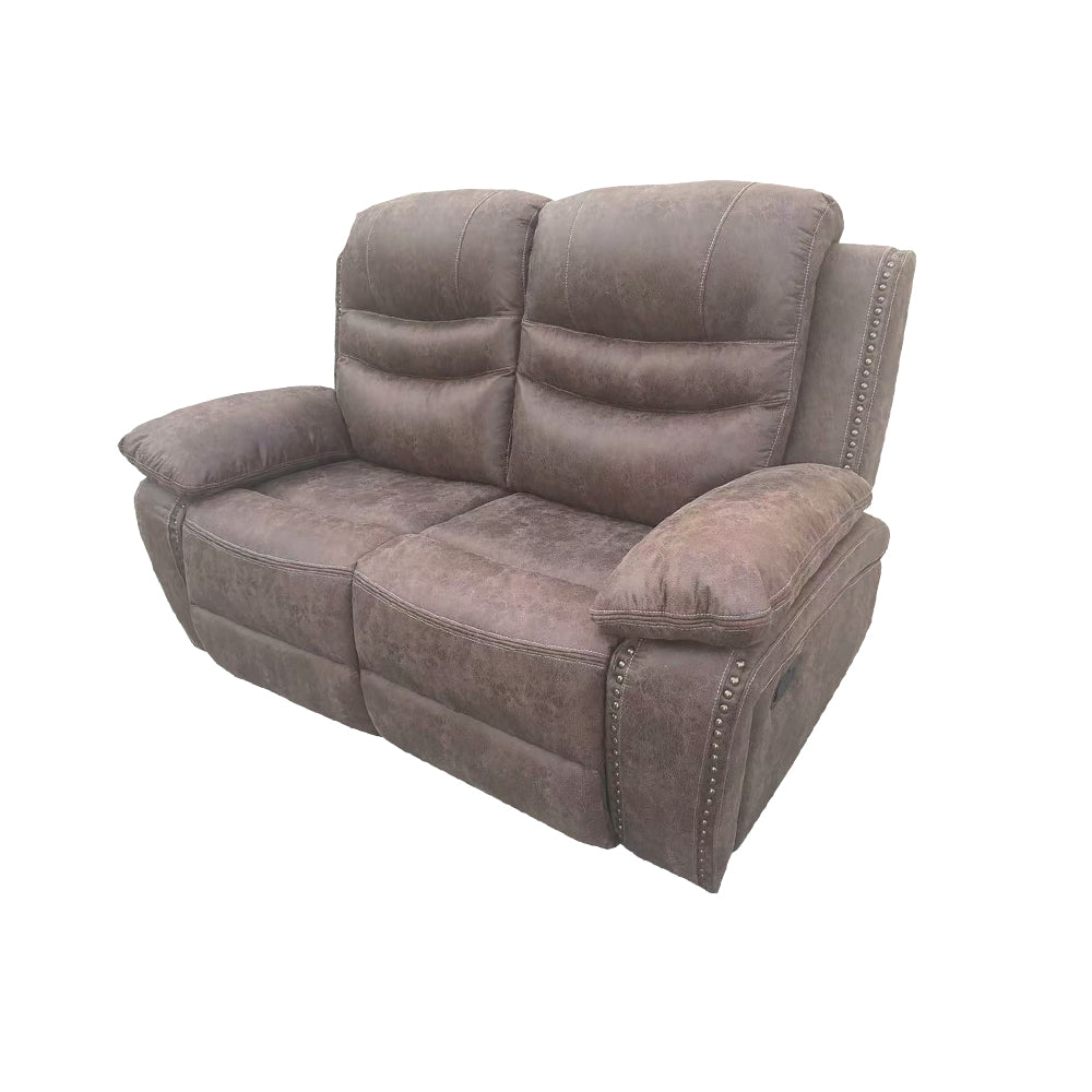X9092 2 Seater Manual Recliner in Brown (15378130862458) (15397826953594)