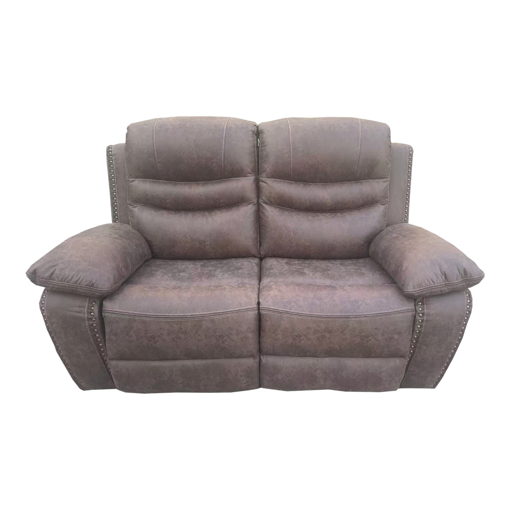 X9092 2 Seater Manual Recliner in Brown (15378130862458) (15397826953594)