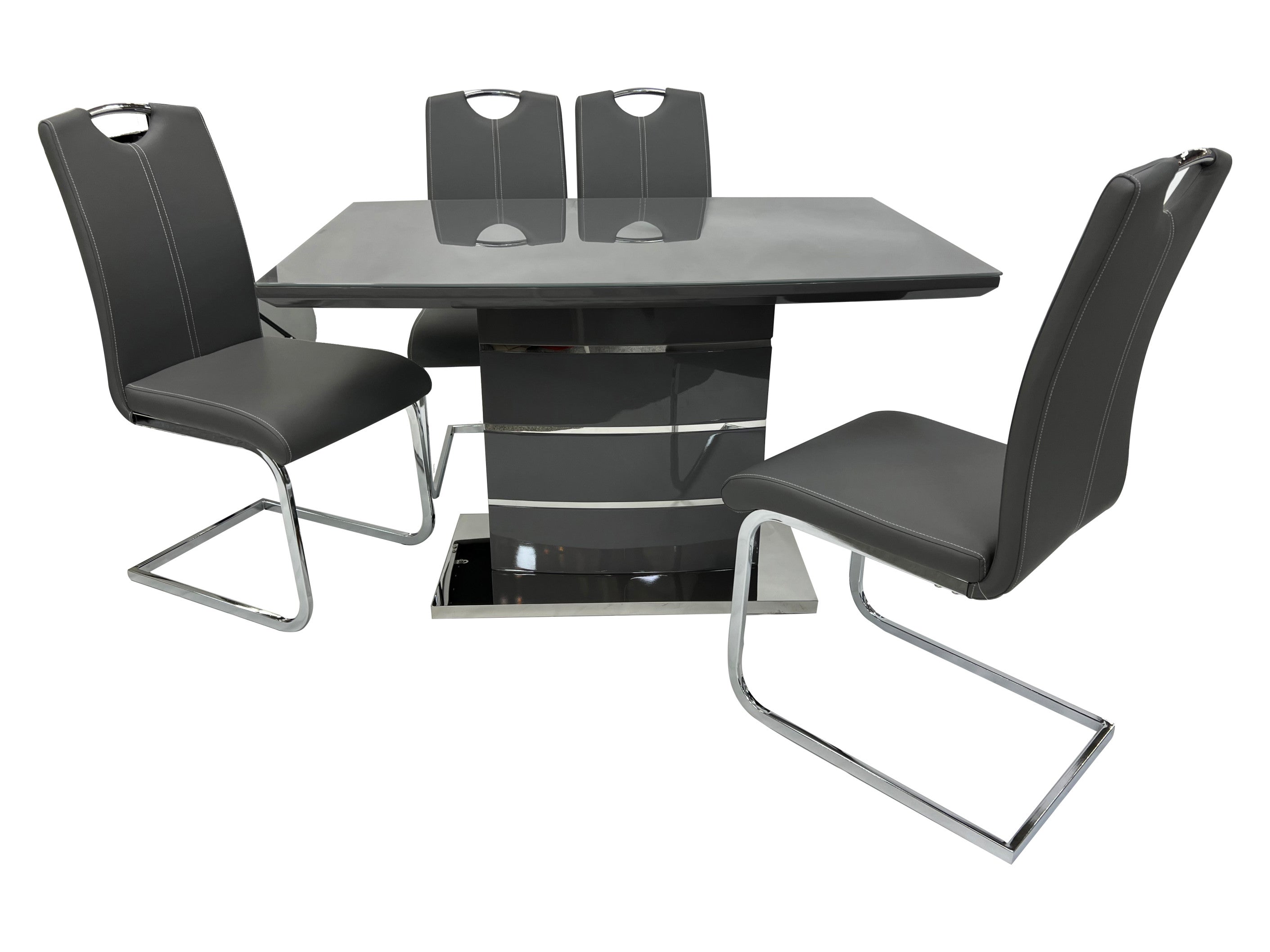 Soho Grey 120cm Table & 4 Soho Grey Chairs (15293837312378)