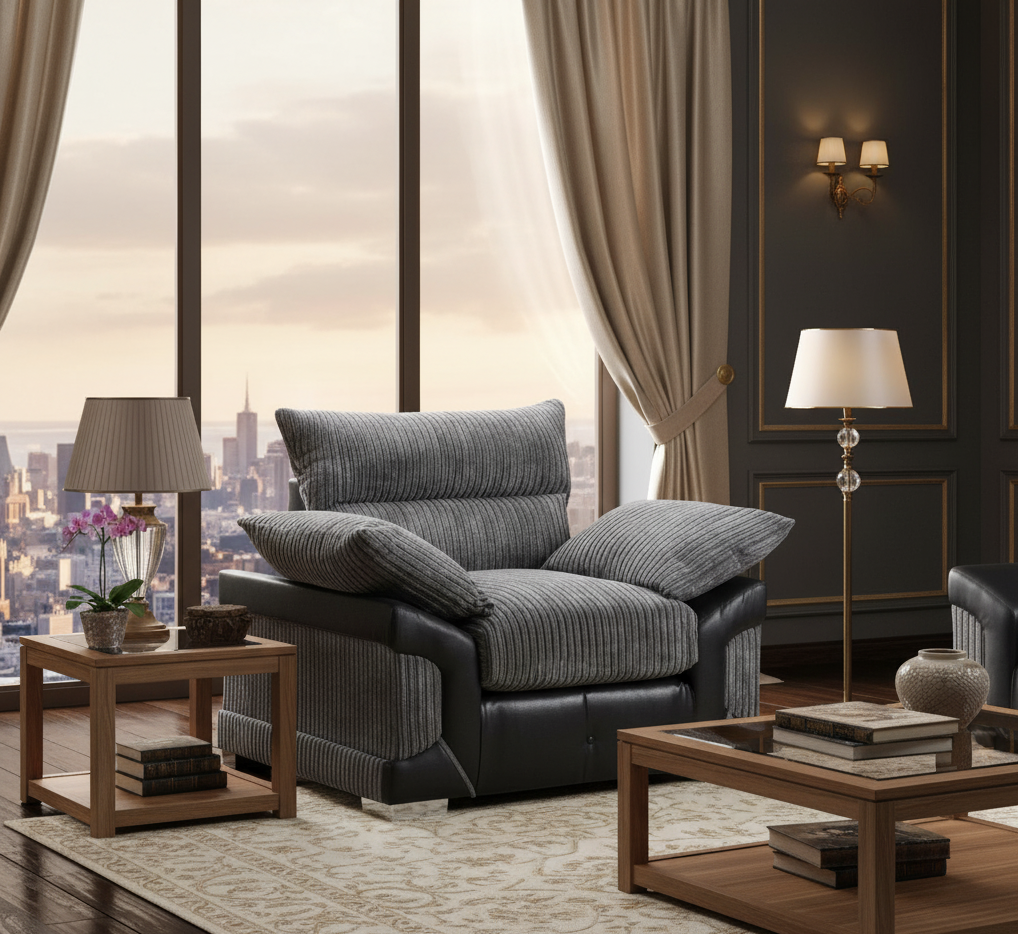 Soho Black/Grey Armchair